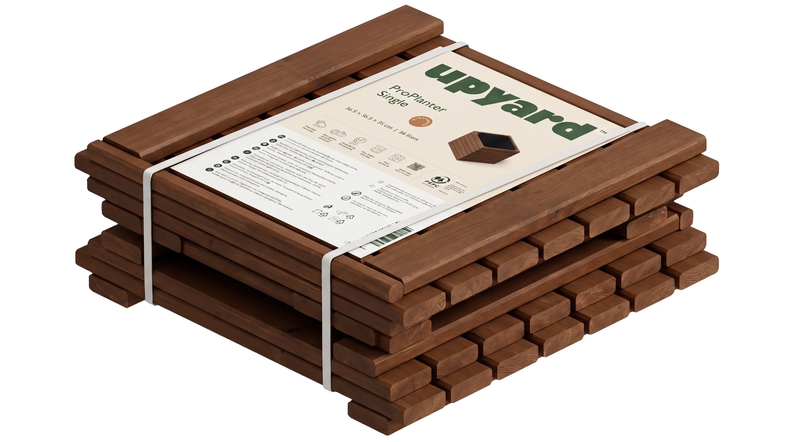 Upyard Hochbeet ProPlanter Single Holz 36,5 x 36,5 cm natur