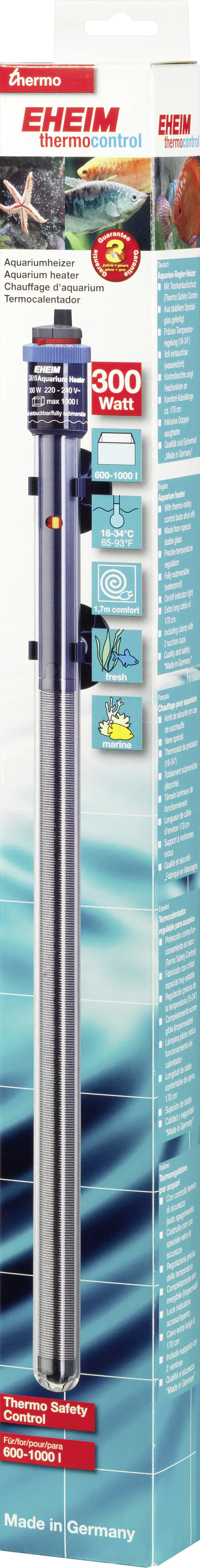 Eheim thermocontrol 300 Aquarienheizer Temperatur-Einstellung 18 bis 34 °C Eheim thermocontrol 300 Aquarienheizer Temperatur-Einstellung 18 bis 34 °C