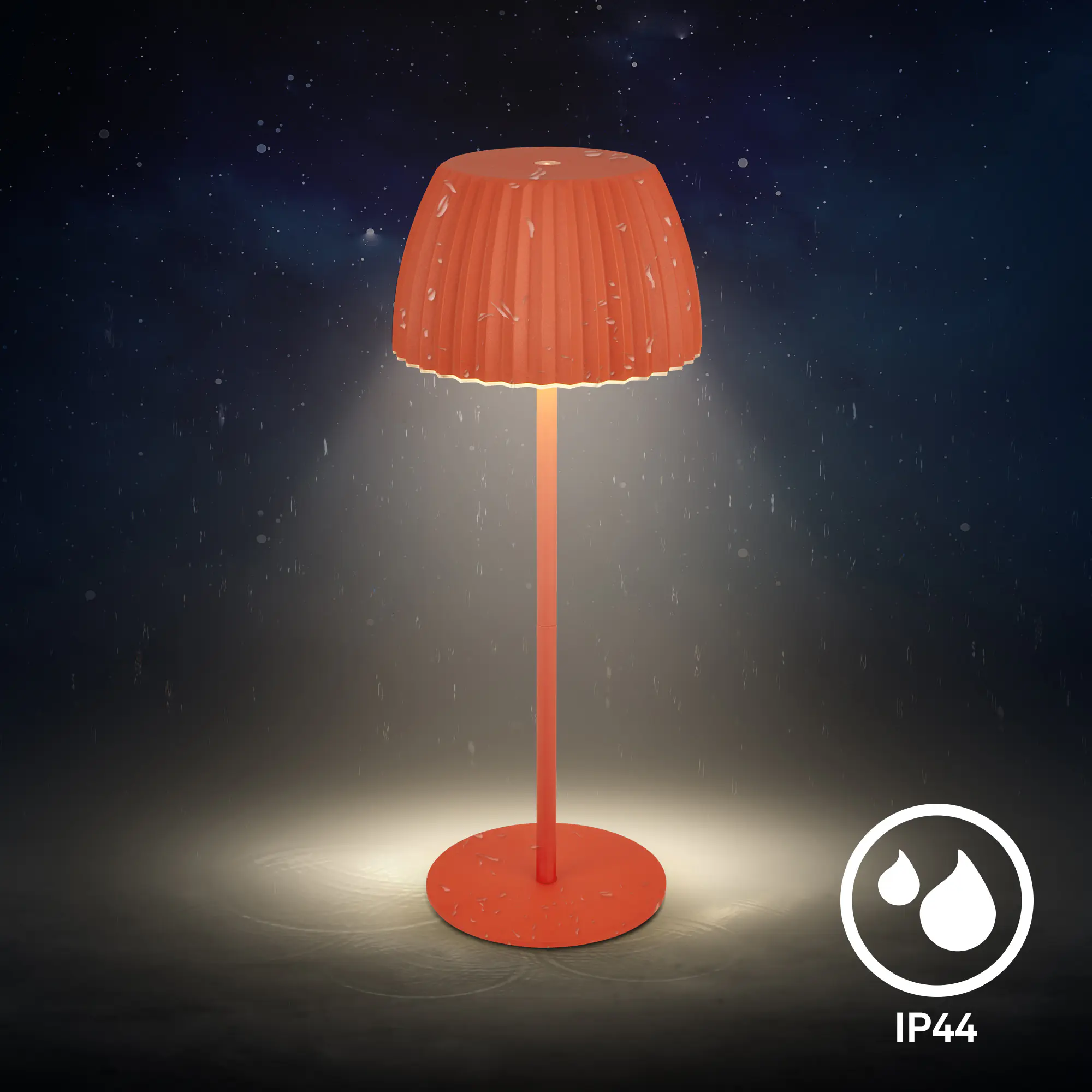 Briloner LED-Tischleuchte Riffle mit Akku orange dimmbar