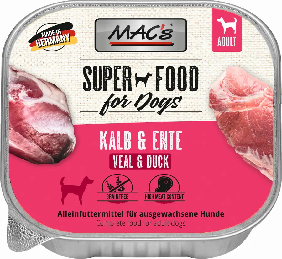 Macs Dog Hundenassfutter Adult getreidefrei 150 g Kalb & Ente