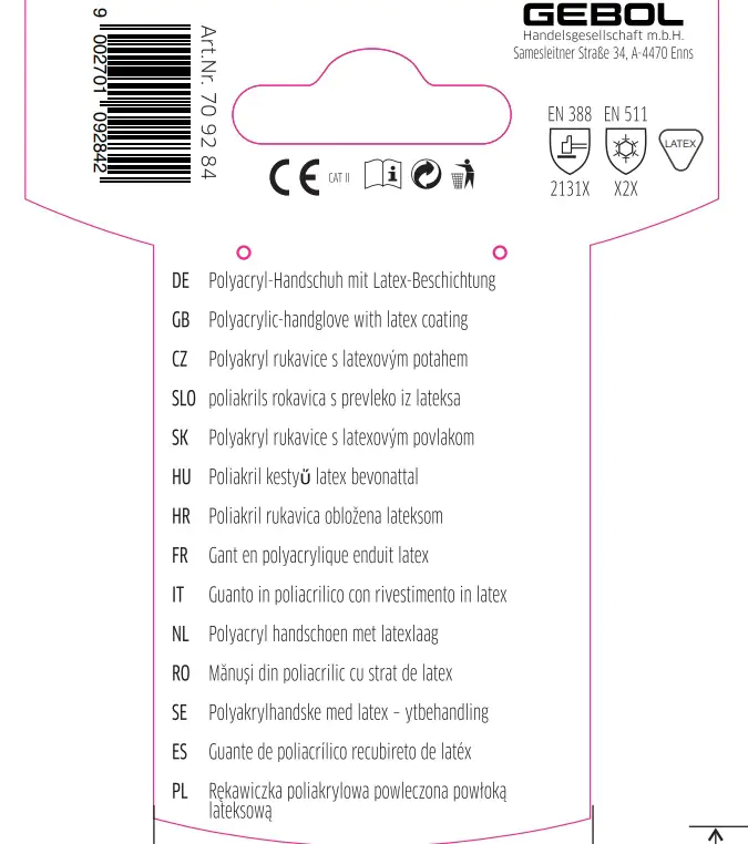 Gebol Handschuh Winter Grip  