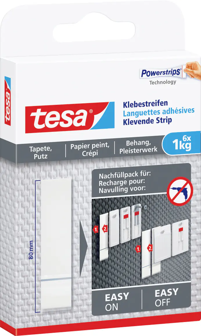 tesa Klebestreifen Traglast 1 kg, 6 Stück