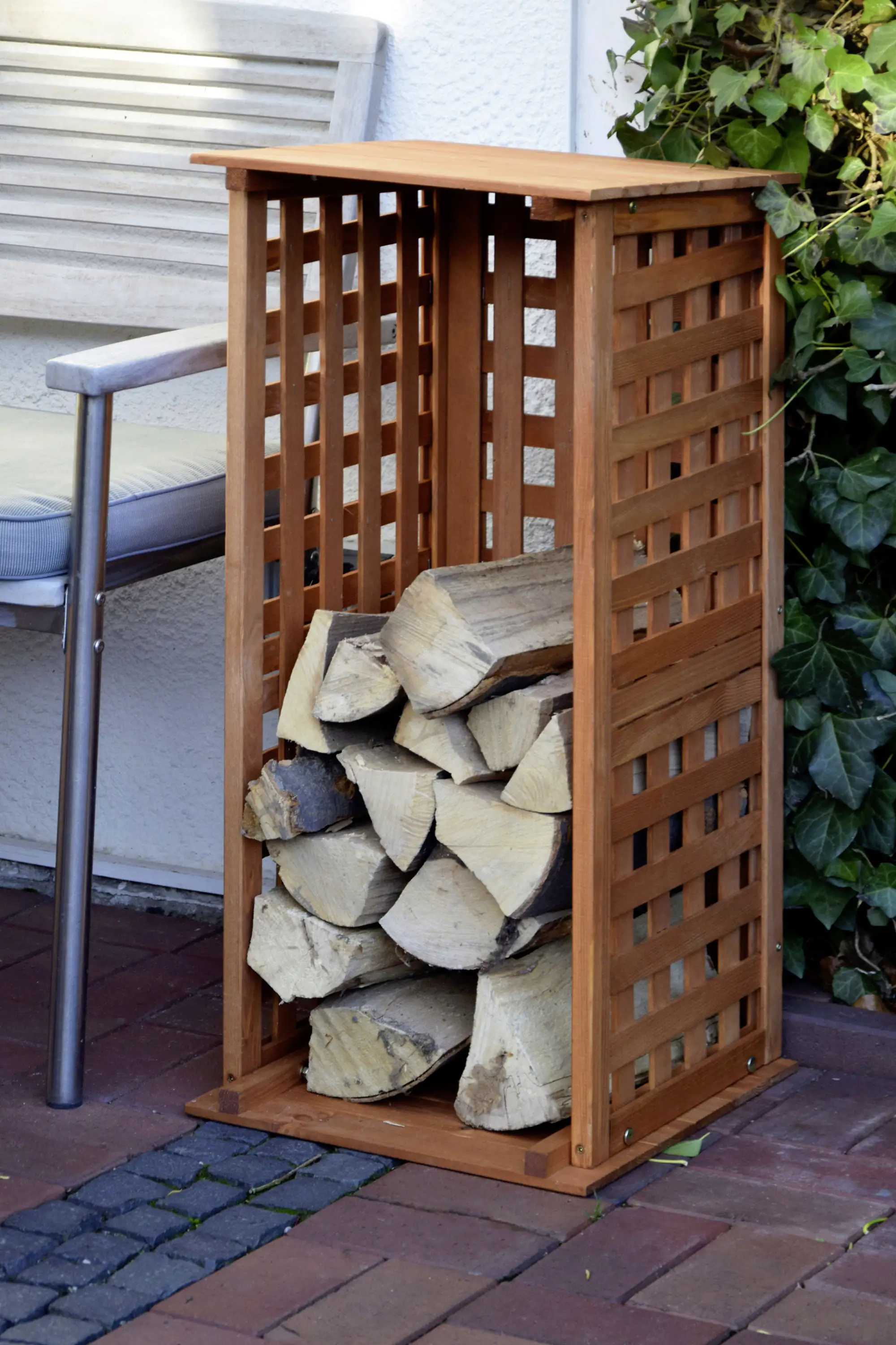 4042085290972_3169482 Dobar Kaminholzregal für innen und außen braun 39 x 39 x 85 cm