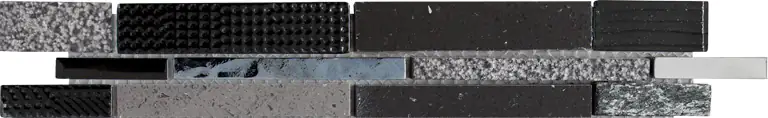 Fliesenbordüre Starlight 5,2 x 30 cm schwarz Steingröße: ca. 2,3 x 14,8 cm