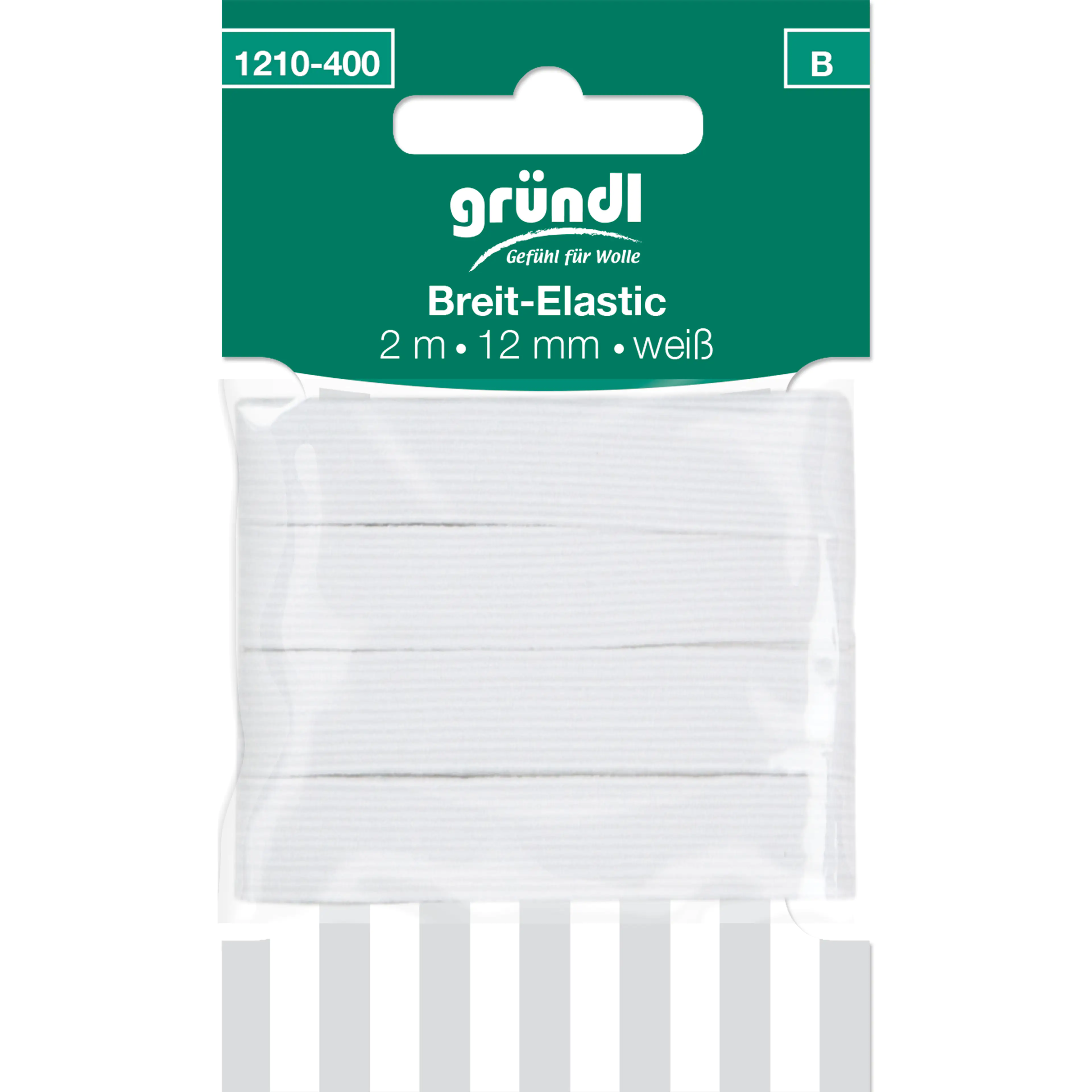 Gründl Breit-Elastic weiß 12 mm x 2 m
