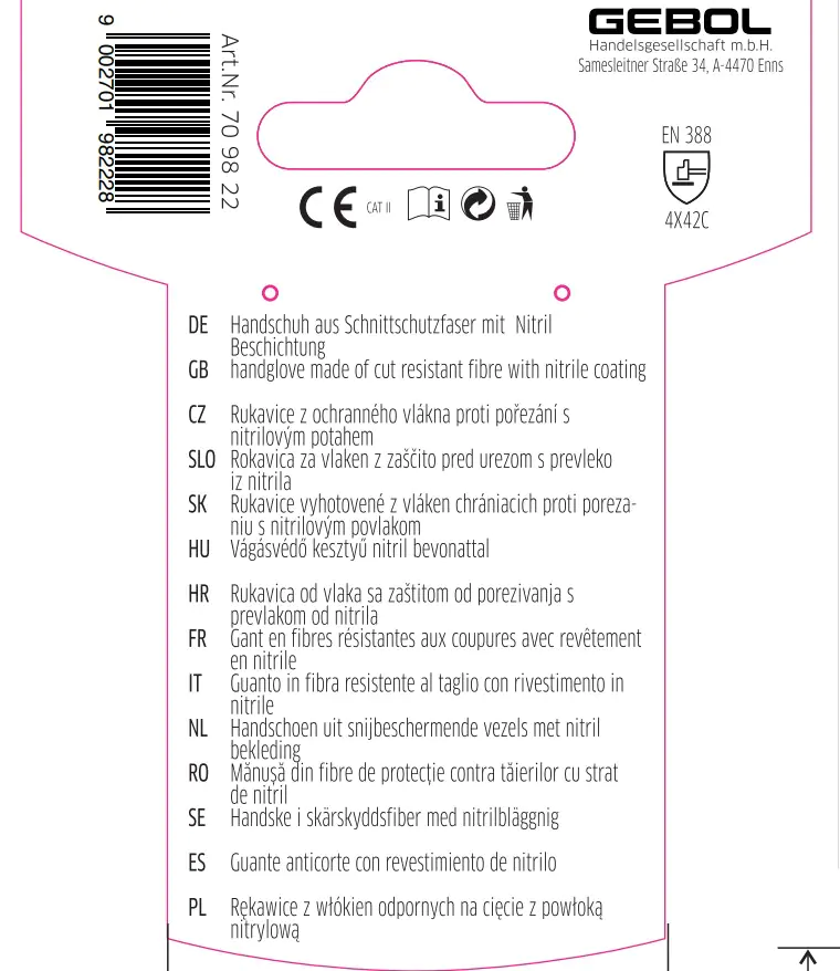 Gebol Handschuh Master Cut C Plus  