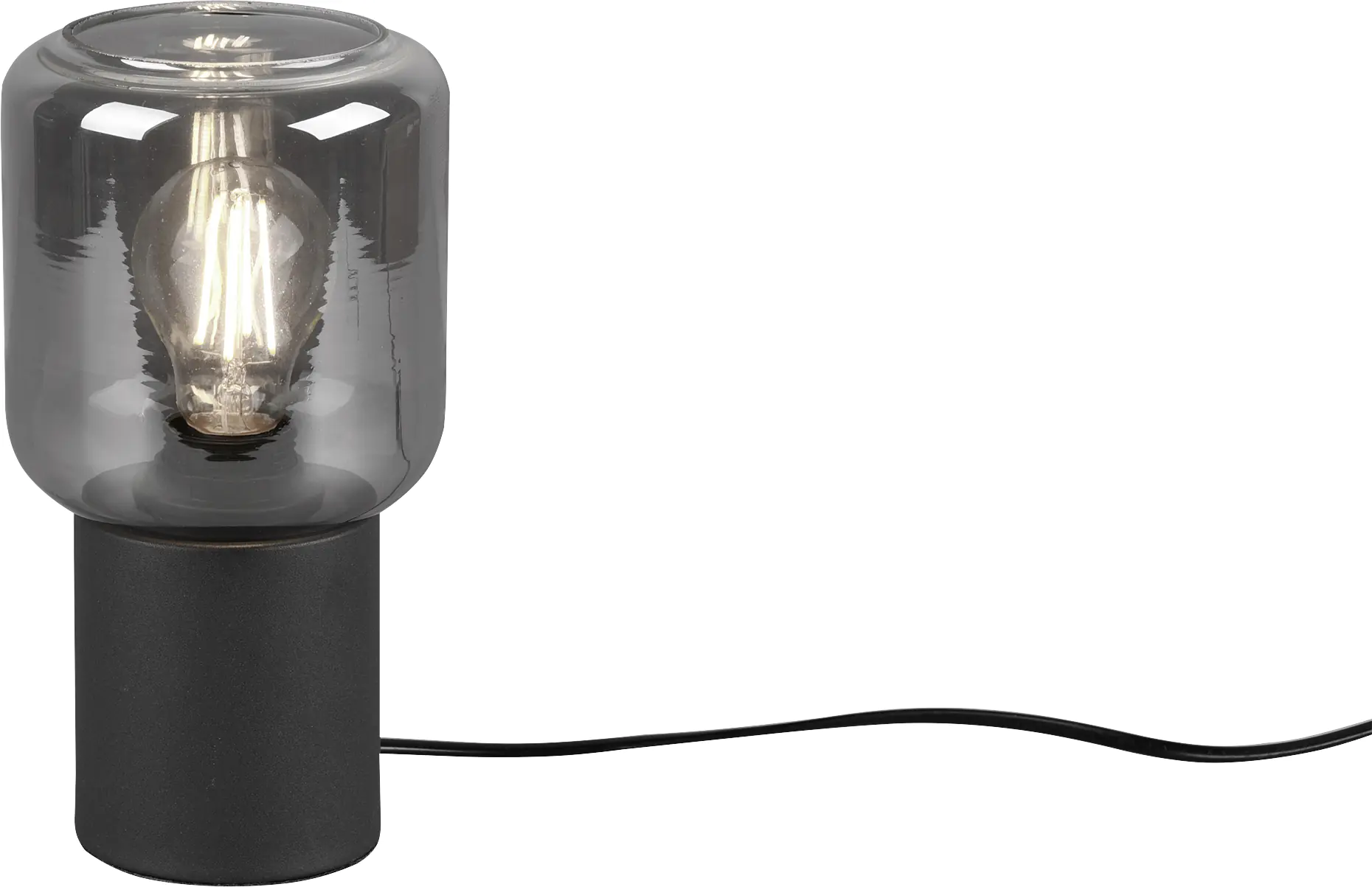 Trio Leuchten Tischleuchte Nico E27, schwarz, Metall/Glas Trio Leuchten Tischleuchte Nico E27, schwarz, Metall/Glas