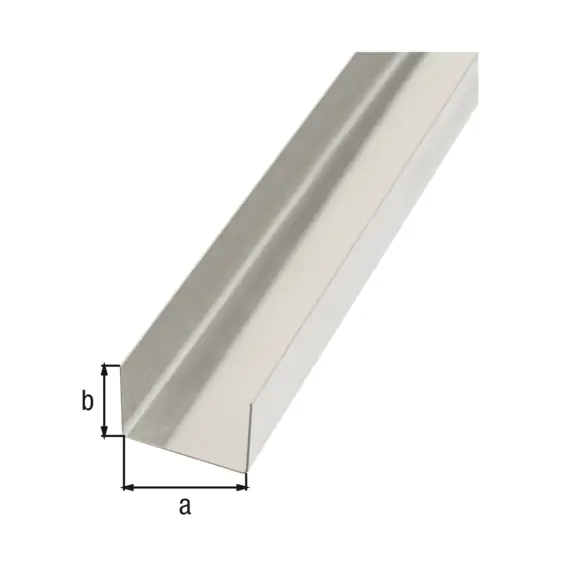 Alberts Glattblech  U-Form Aluminium natur 20 x 29 x 20 x 2000 mm gekantet