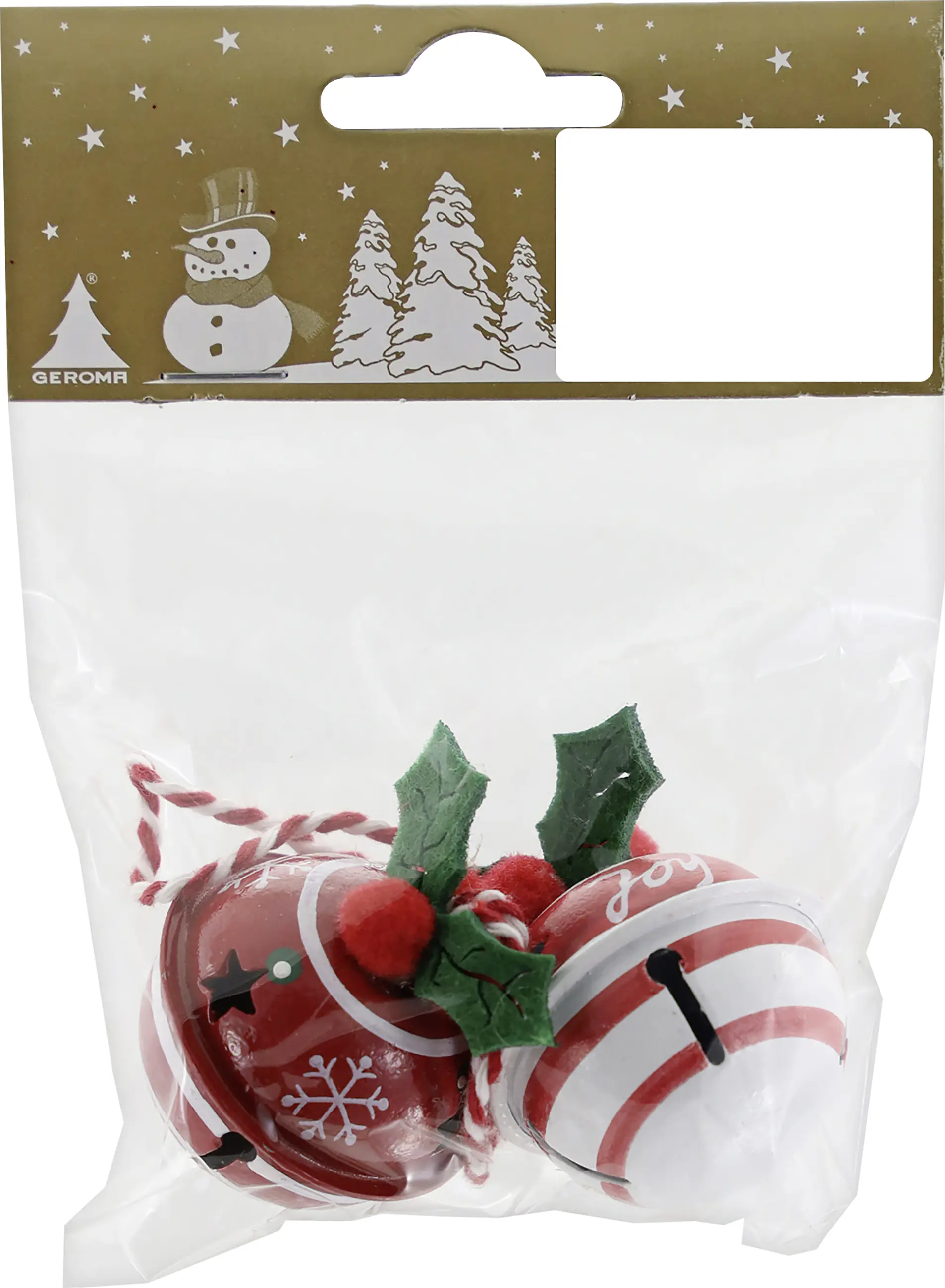 Dekohänger Glocken Metall 4 cm rot weiß grün 2 Stück