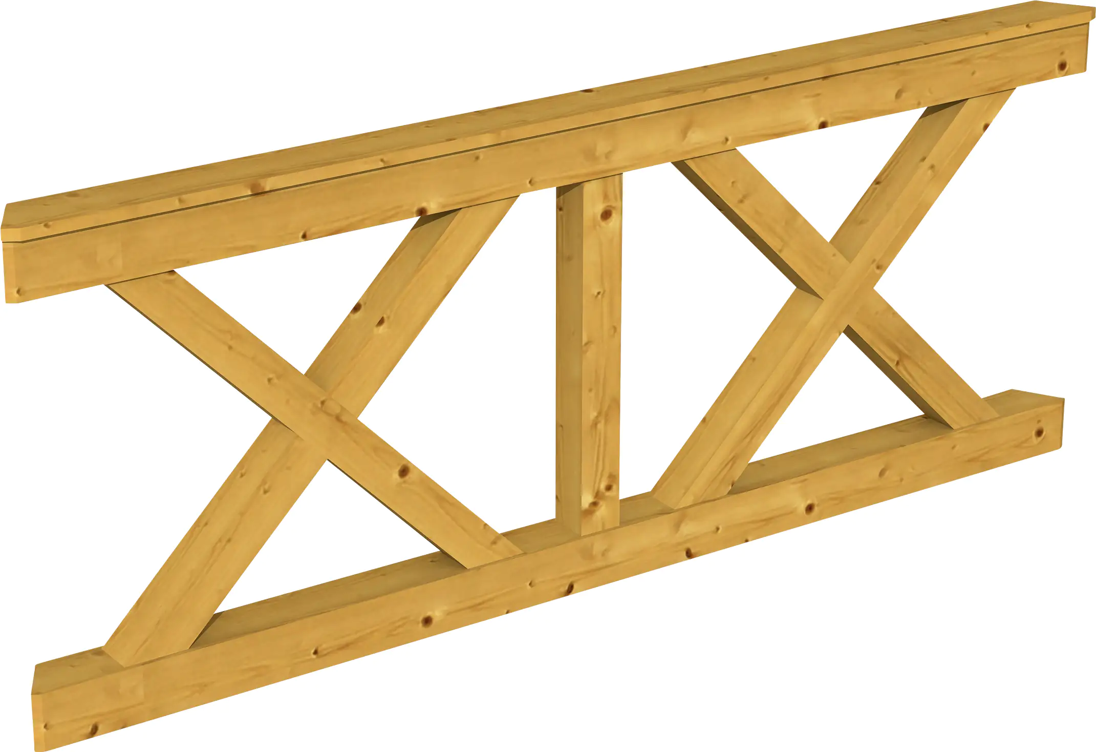 SKAN HOLZ Brüstung Andreaskreuz 210 x 84 cm, Fichte, lasiert in Eiche hell