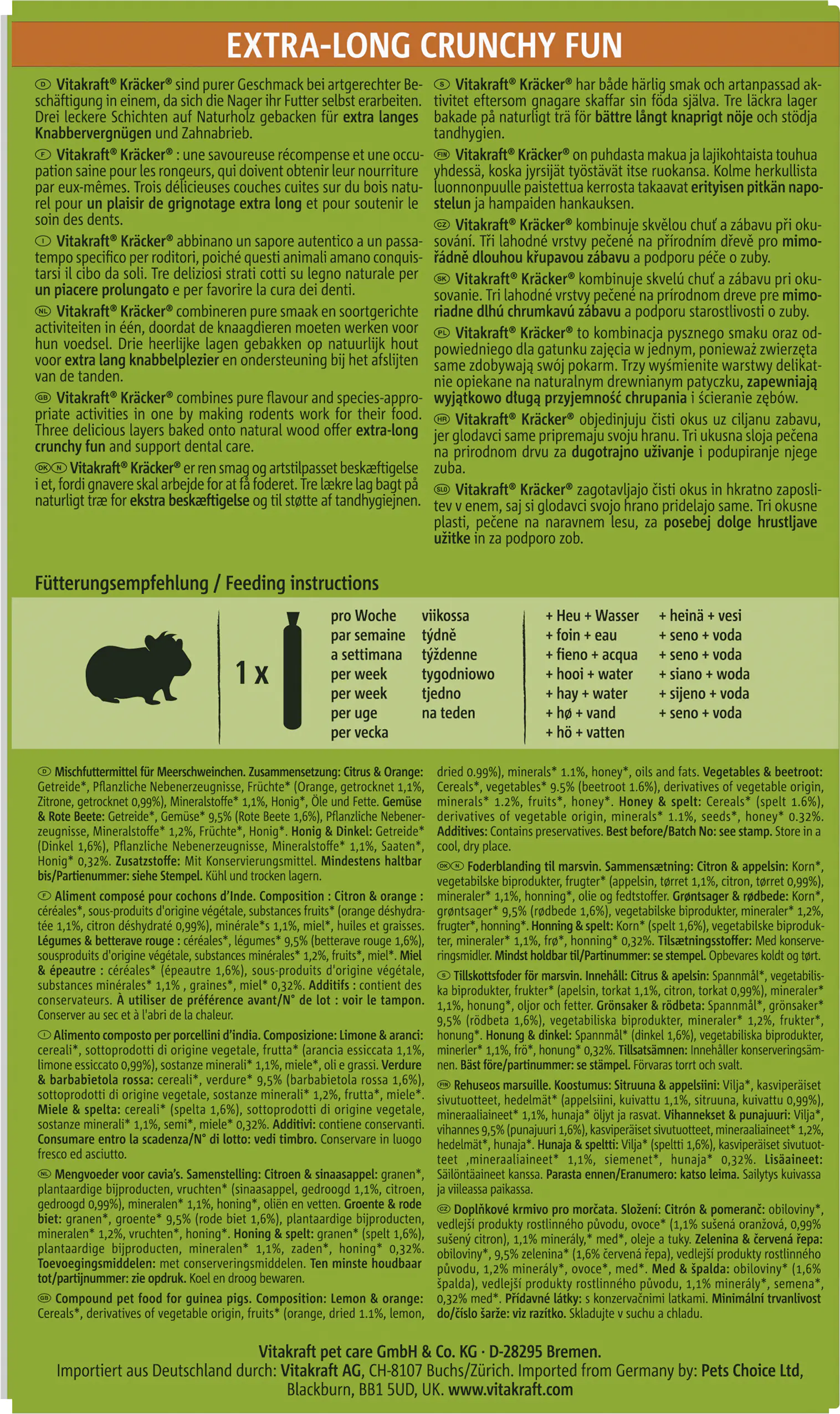 Vitakraft Kräcker®Trio Citrus Gemüse Honig 3 Stück / 168 g Vitakraft Kräcker®Trio Citrus Gemüse Honig 3 Stück / 168 g