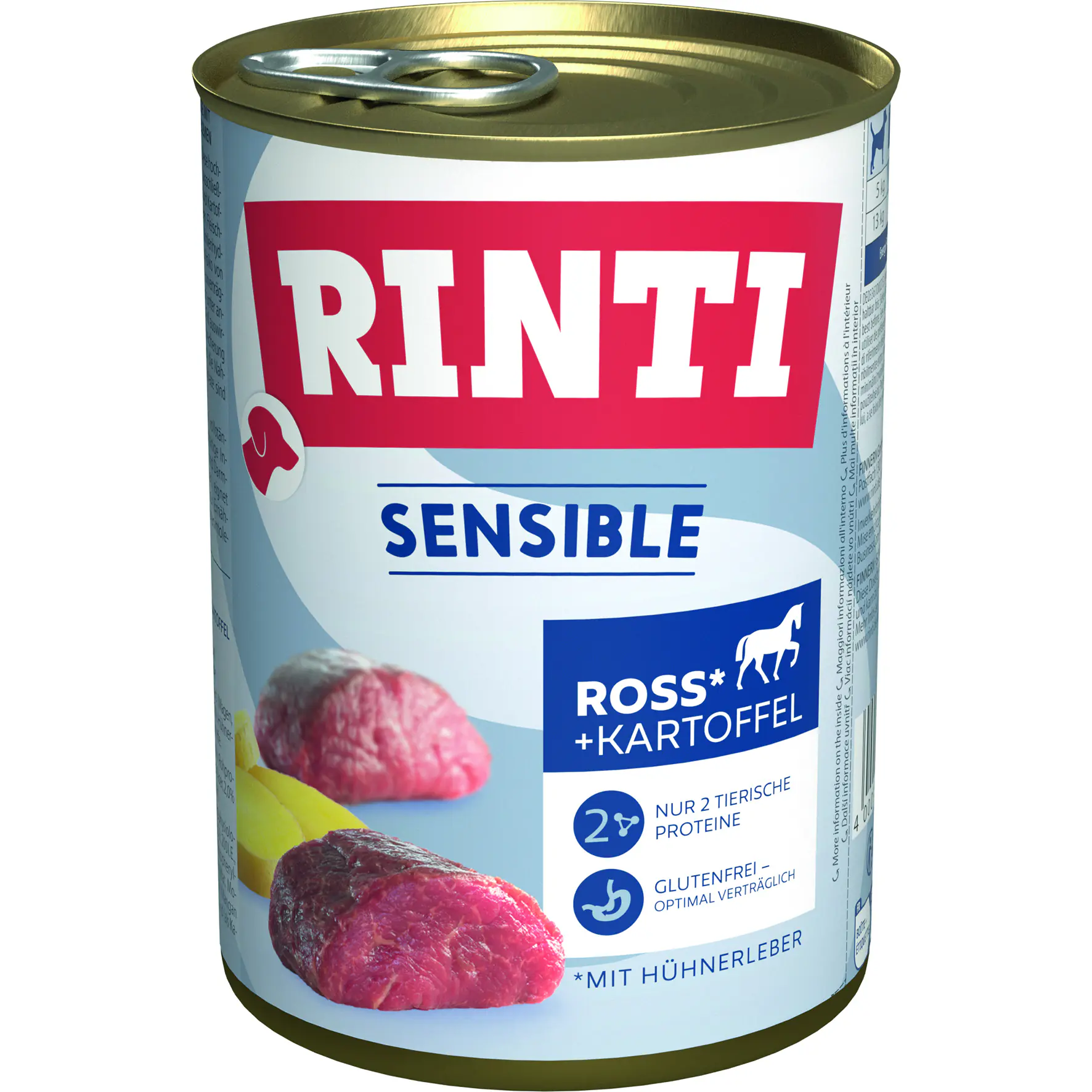Rinti Sensible Hundenassfutter Adult getreidefrei 400 g Ross & Kartoffel