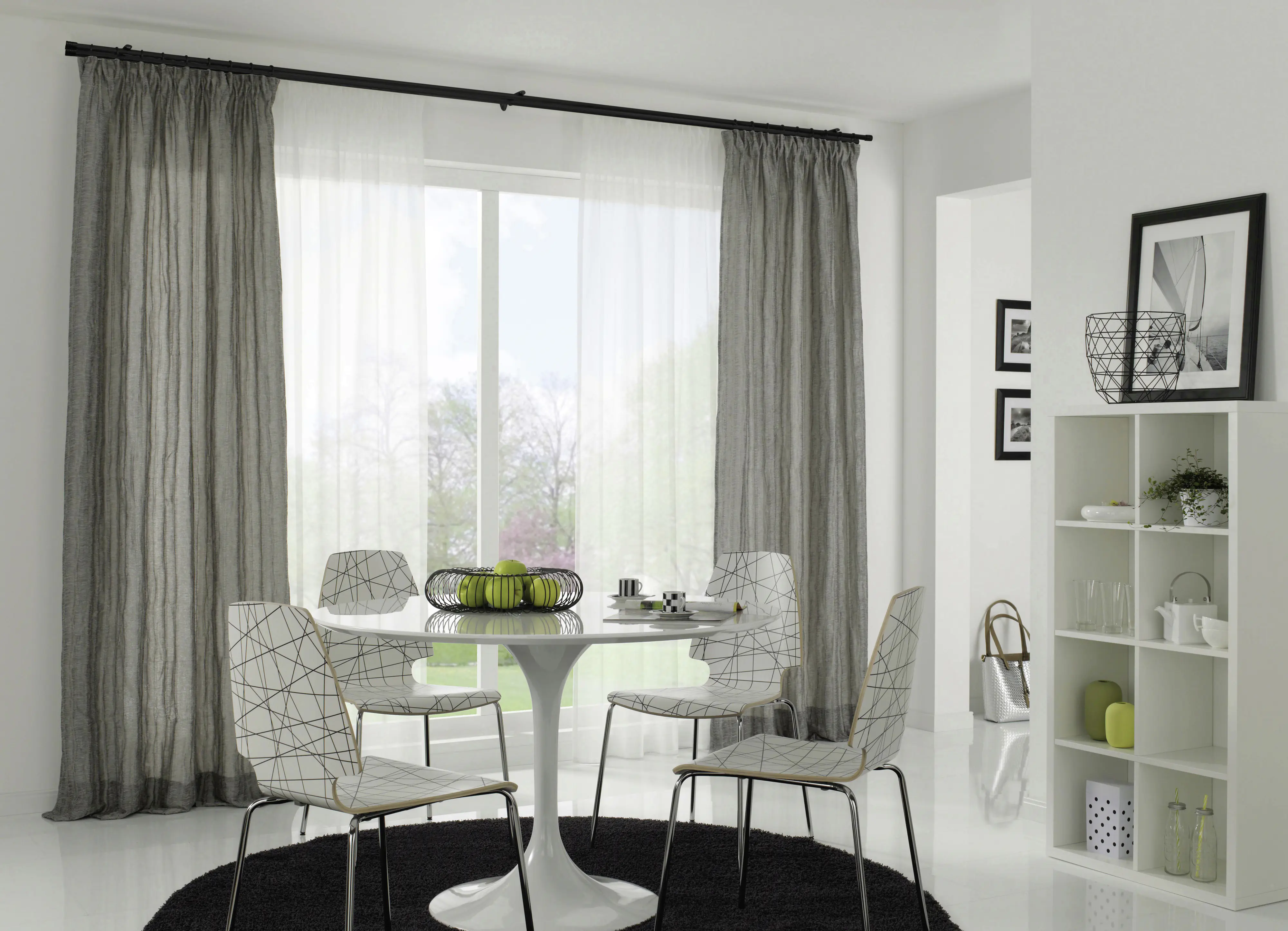 Gardinia Gardinenstange Innenlauf Chicago Ø 20 mm schwarz-matt 200 cm