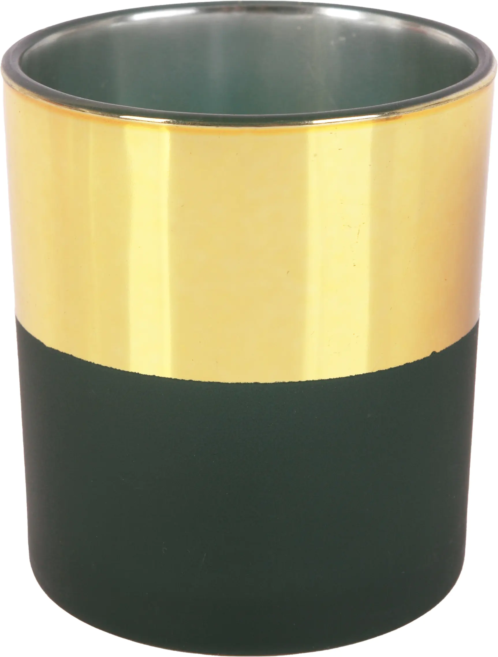 TrendLine Deko Glas Teelichthalter 7 x 8 cm gold schwarz