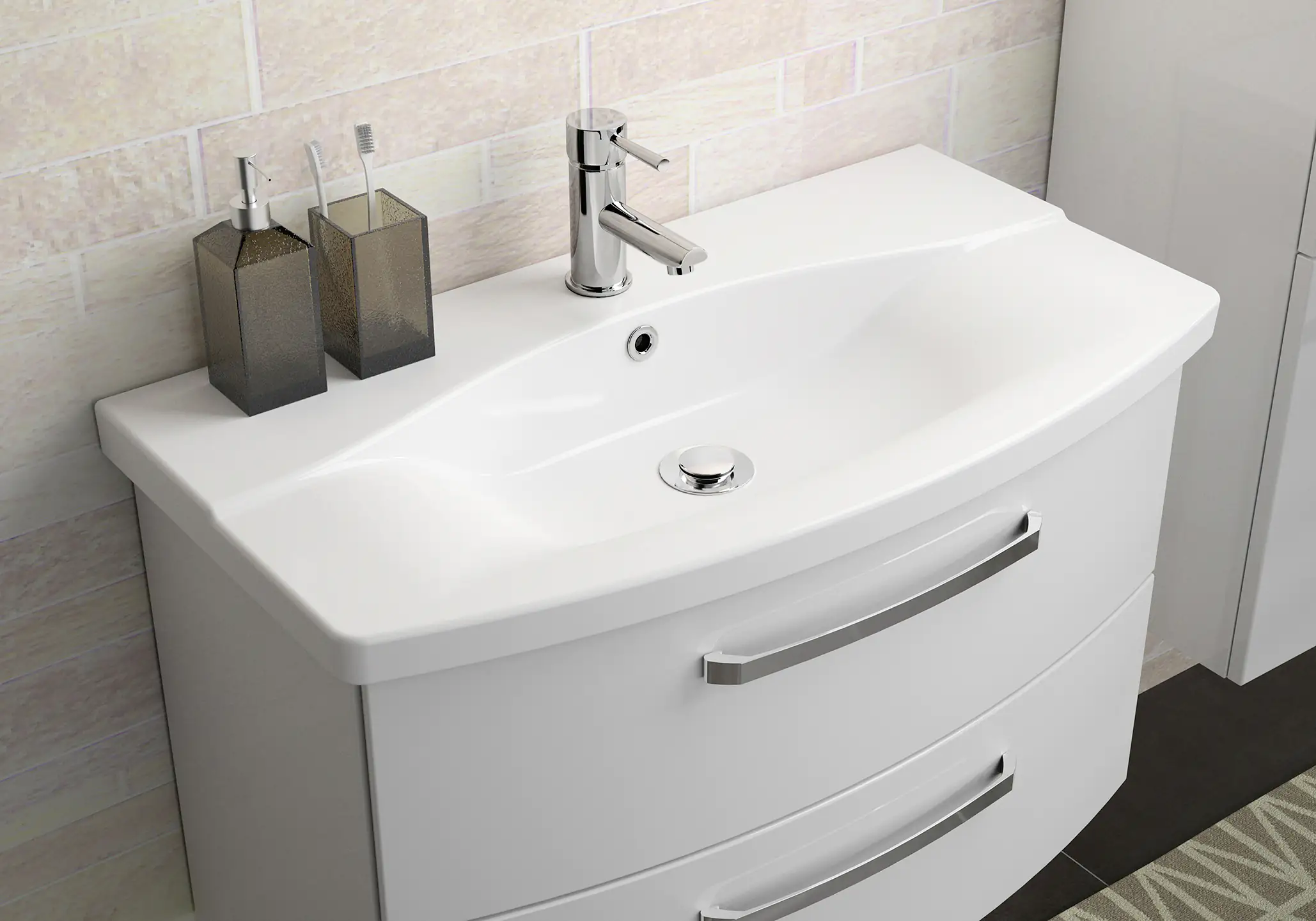 Pelipal Waschtischunterschrank Fokus 4010 mit Keramikwaschtisch