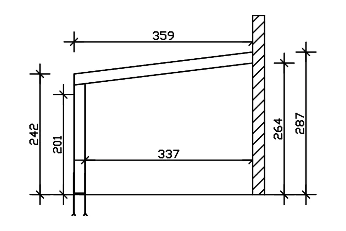 SKAN HOLZ Terrassenüberdachung Novara 450 x 359 cm, Leimholz, natur