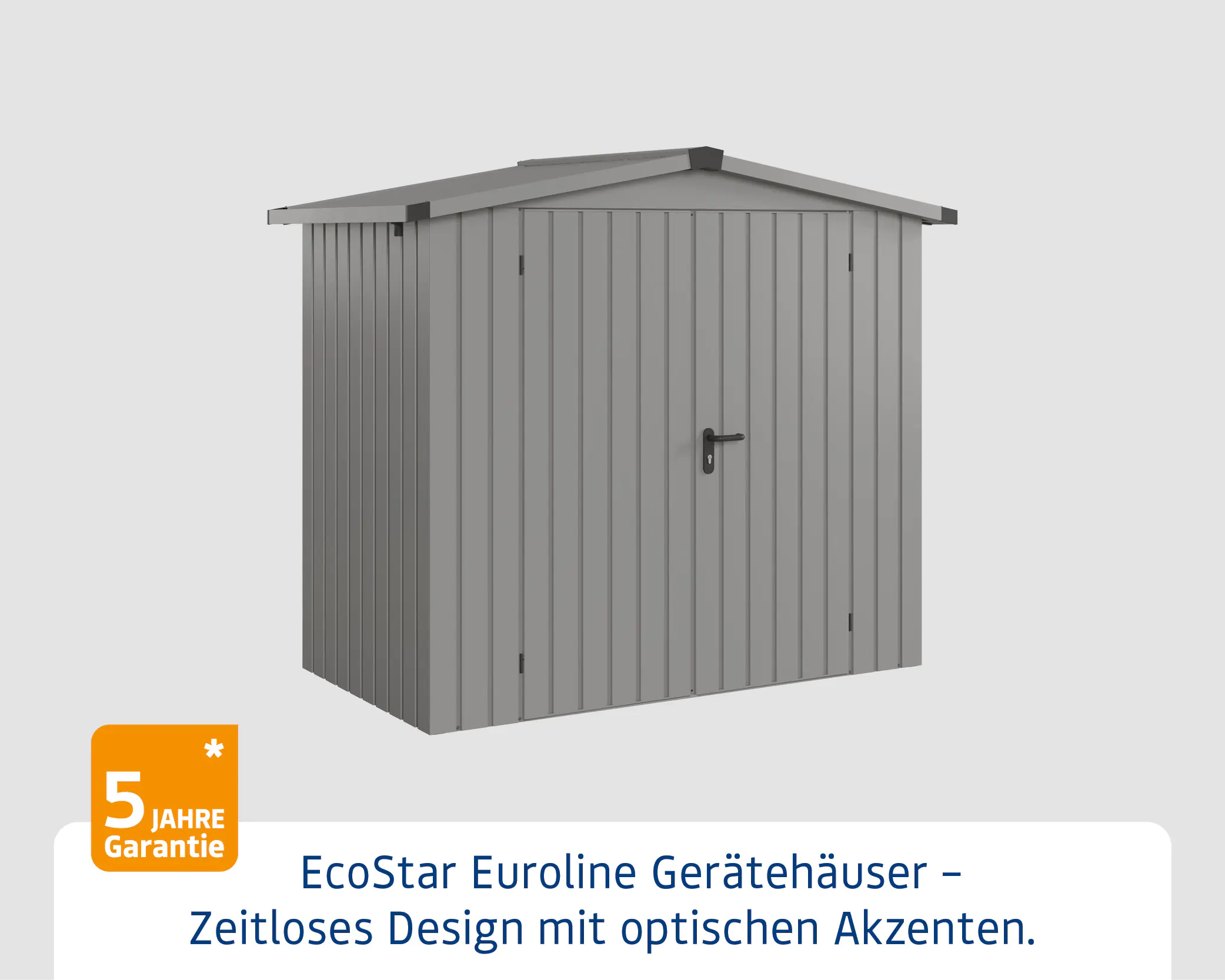 EcoStar Metallgerätehaus Euroline ESD3 aluminiumgrau 214 x 118 cm 2-flg. EcoStar Metallgerätehaus Euroline ESD3 aluminiumgrau 214 x 118 cm 2-flg.