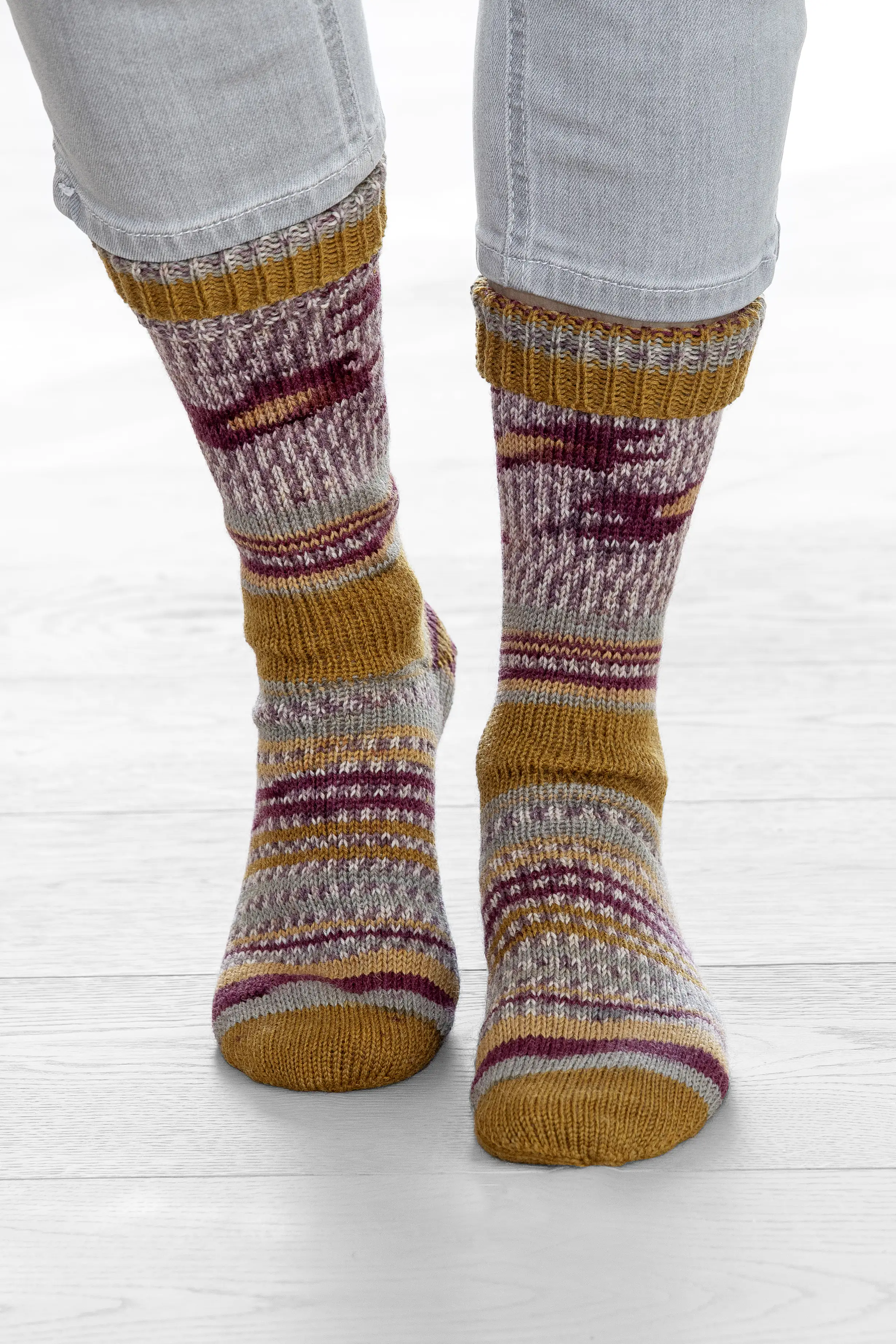 Gründl Sockenwolle Hot Socks Simila 100 g honig-rot-taupe-feige-granit