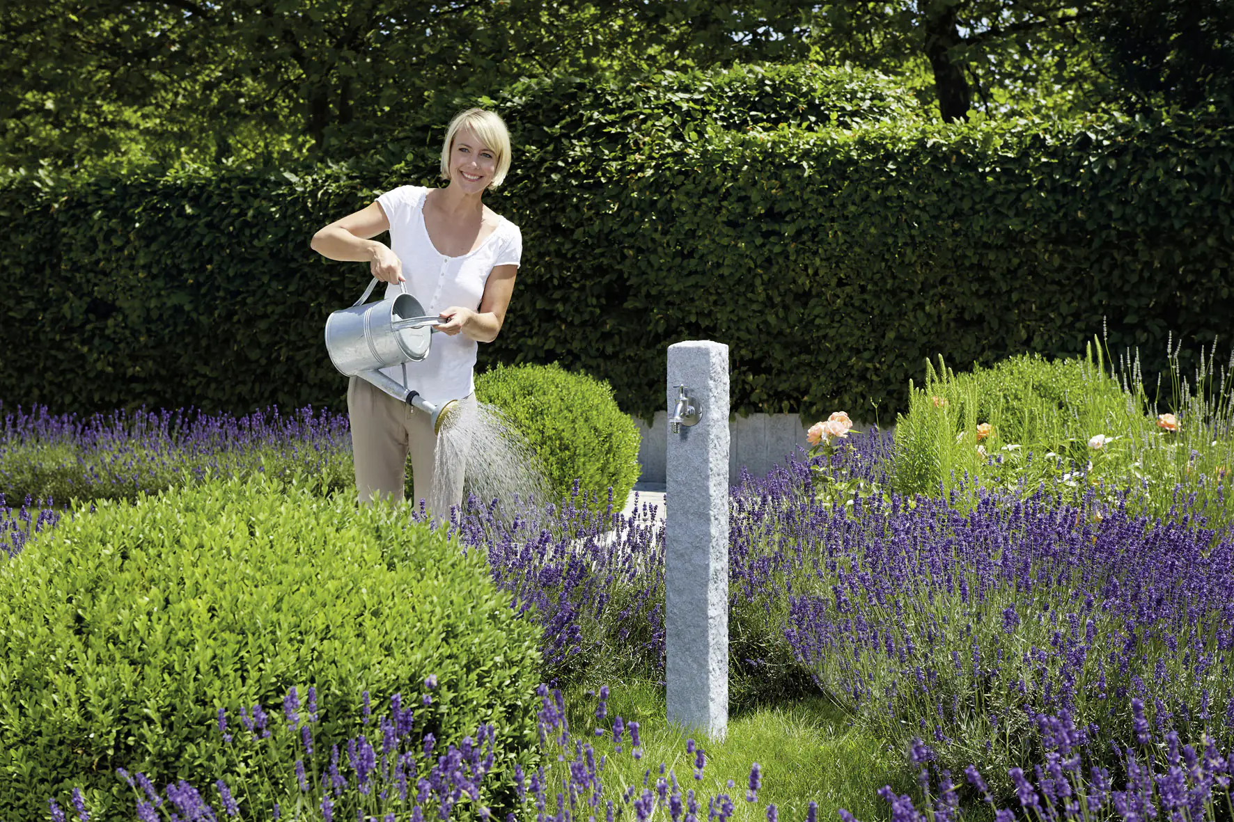 4023122195757 Garantia Wasserzapfsäule Lightgranit 13 x 13 x 100 cm