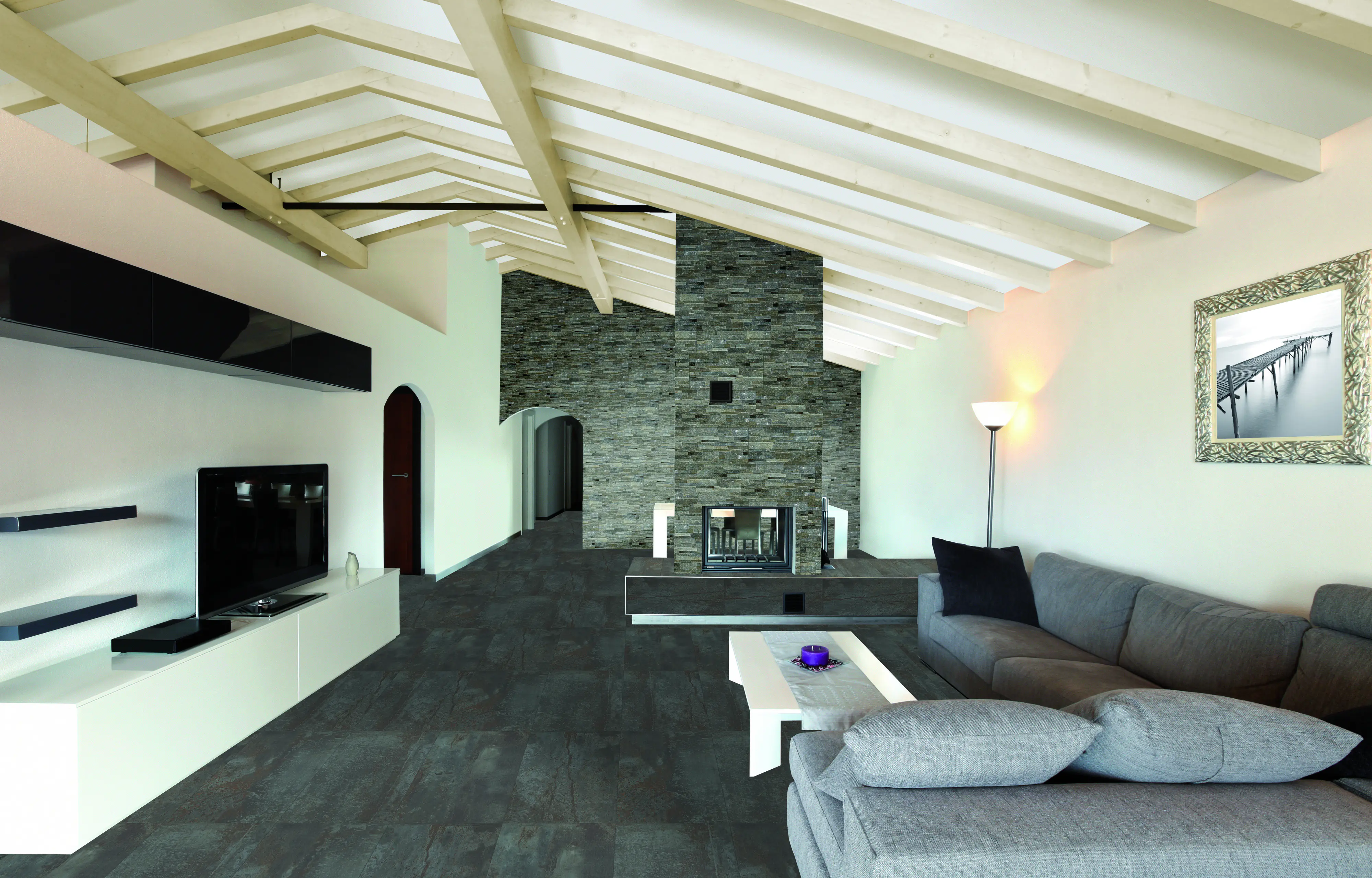 Bodenfliese Feinsteinzeug Ruggine 31 x 62 cm antracite Bodenfliese Feinsteinzeug Ruggine 31 x 62 cm antracite