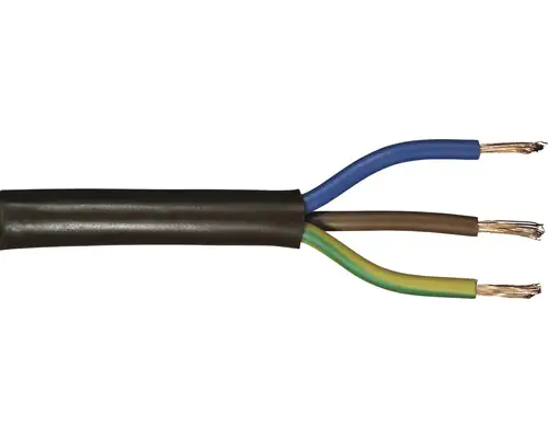 Schlauchleitung H05VV-F 3 x 1,5 - 10 Meter, braun