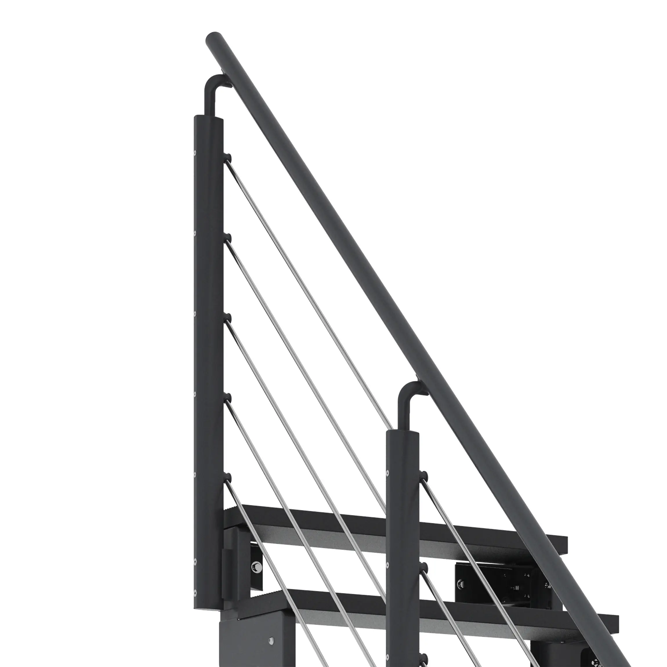 Dolle Außentreppe Gardentop 2 Gitteroststufen 100 cm inkl. einseitigem Geländer anthrazit