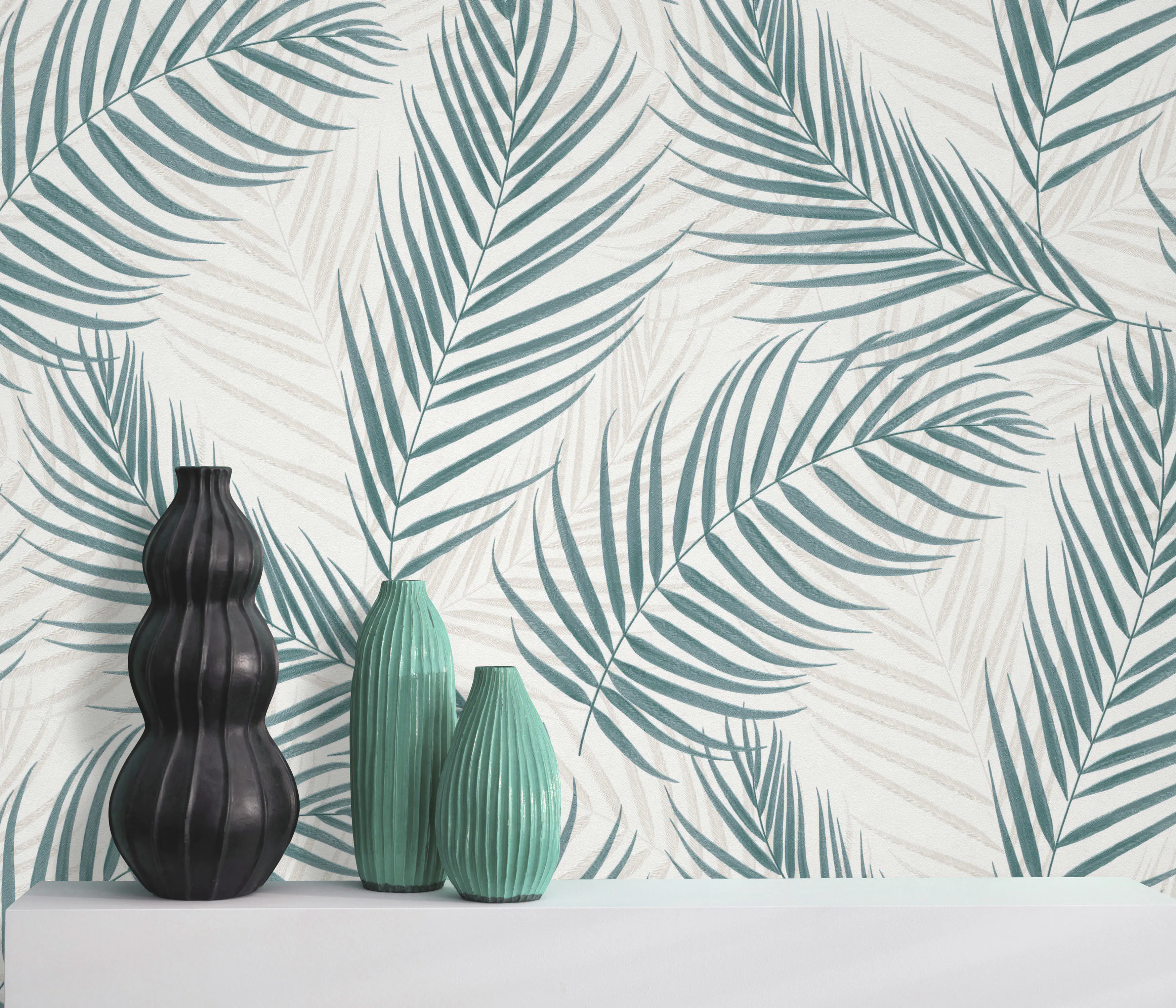 Erismann Vliestapete Floral petrol/weiß 10,05 x 0,53 m