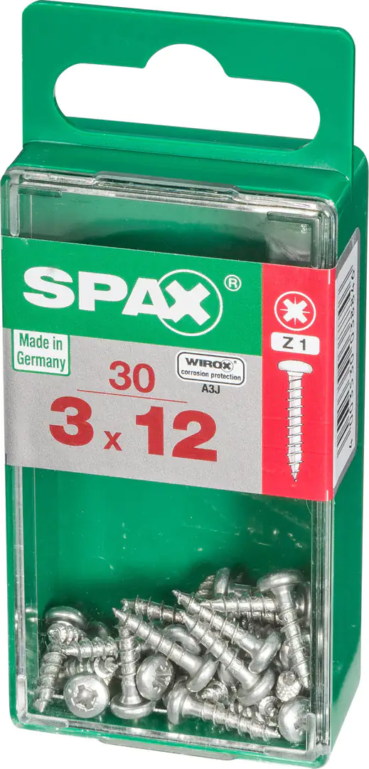 Spax Universalschrauben 3.0 x 12 mm TX 10 Rundkopf - 30 Stk.