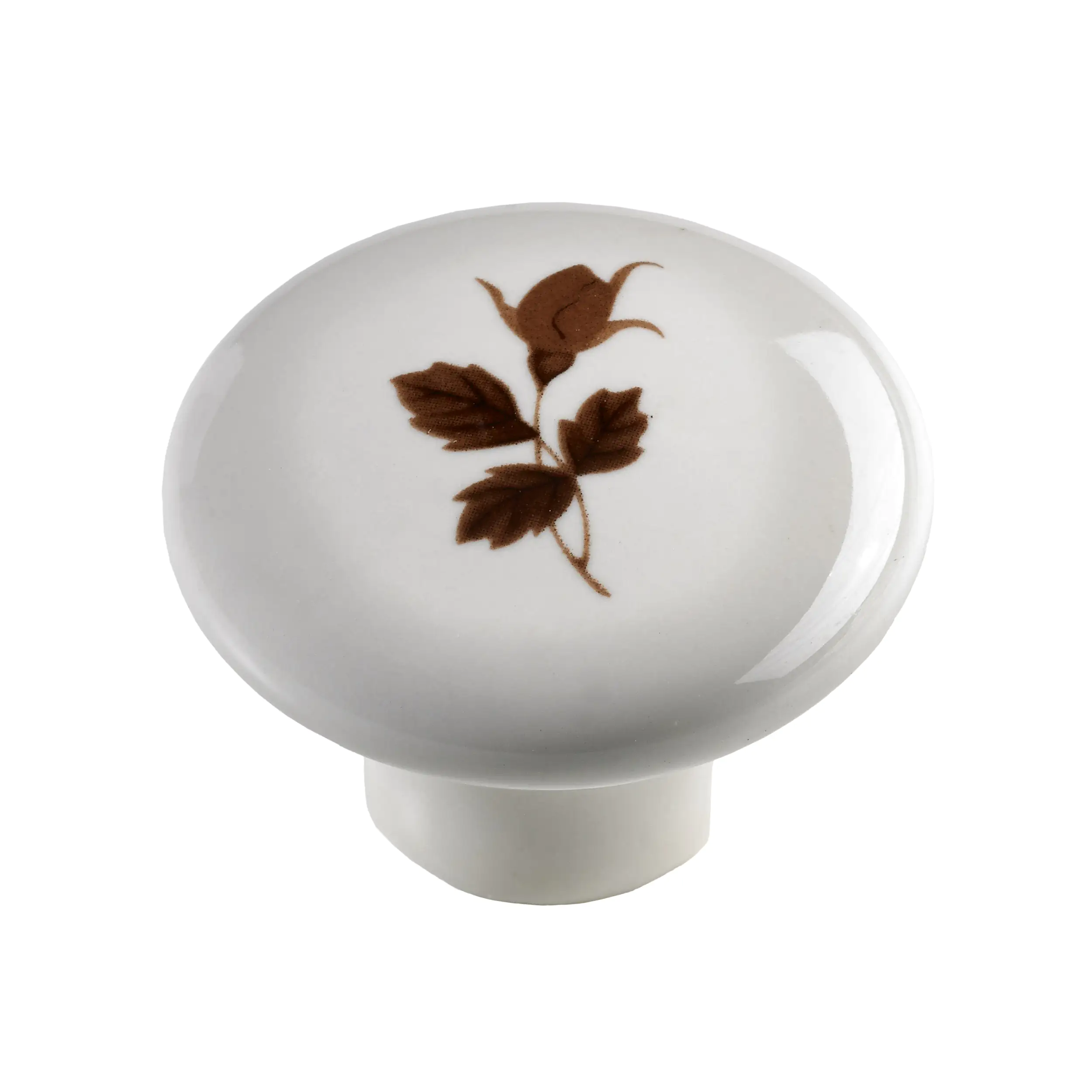 Hettich Möbelknopf Keramik weiß mit floralem Motiv Ø 38,0 mm - 1 Stück