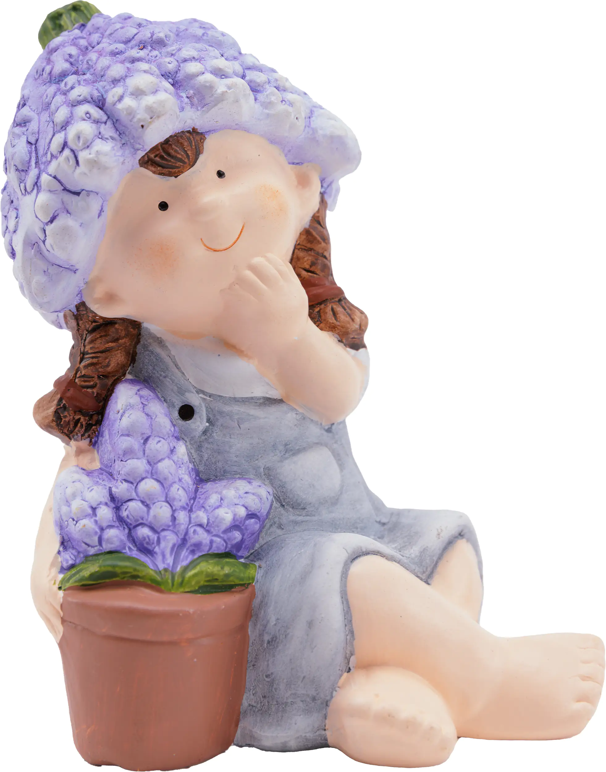 TrendLine Dekofigur Mädchen Keramik 14,5 cm weiß lila