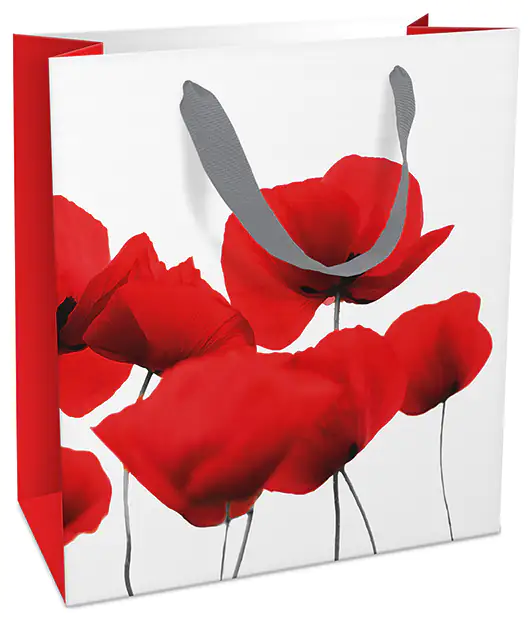 Geschenktasche Mohnblumen 18 x 21 cm