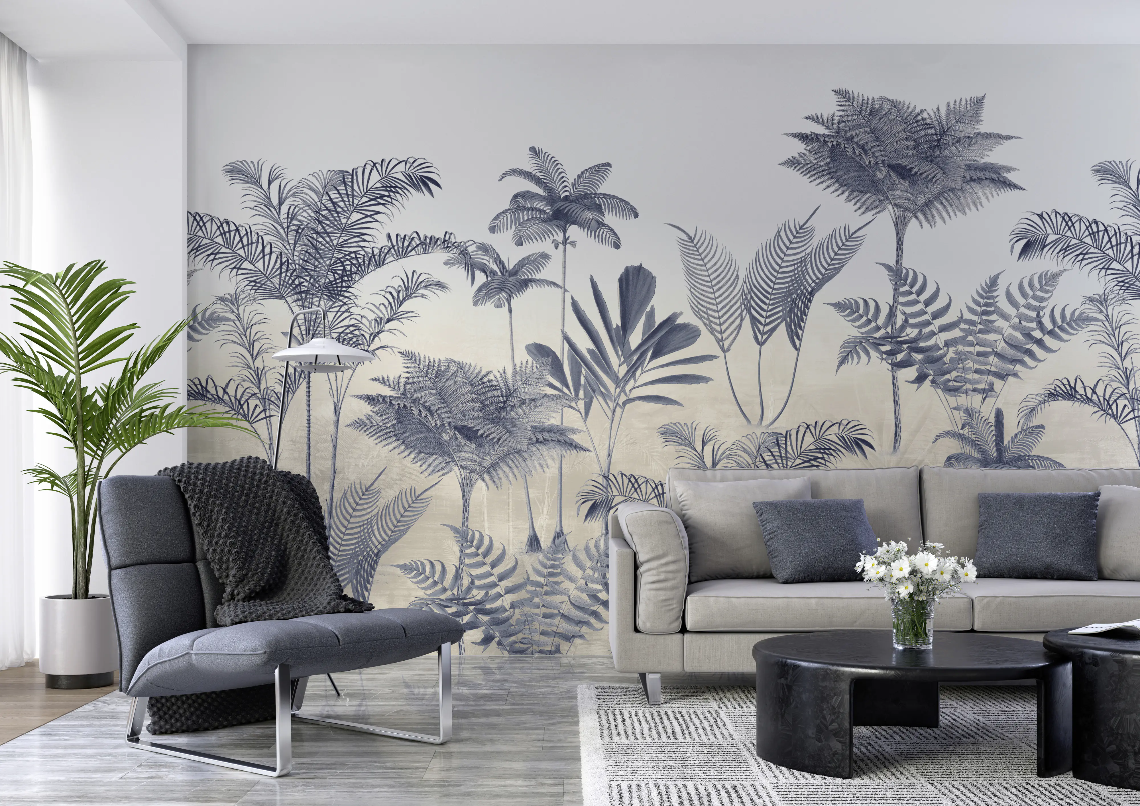 Rasch Vlies Fototapete 556247 Blau-Mittelblau Muster & Motive 2,65 m x 3,71 m