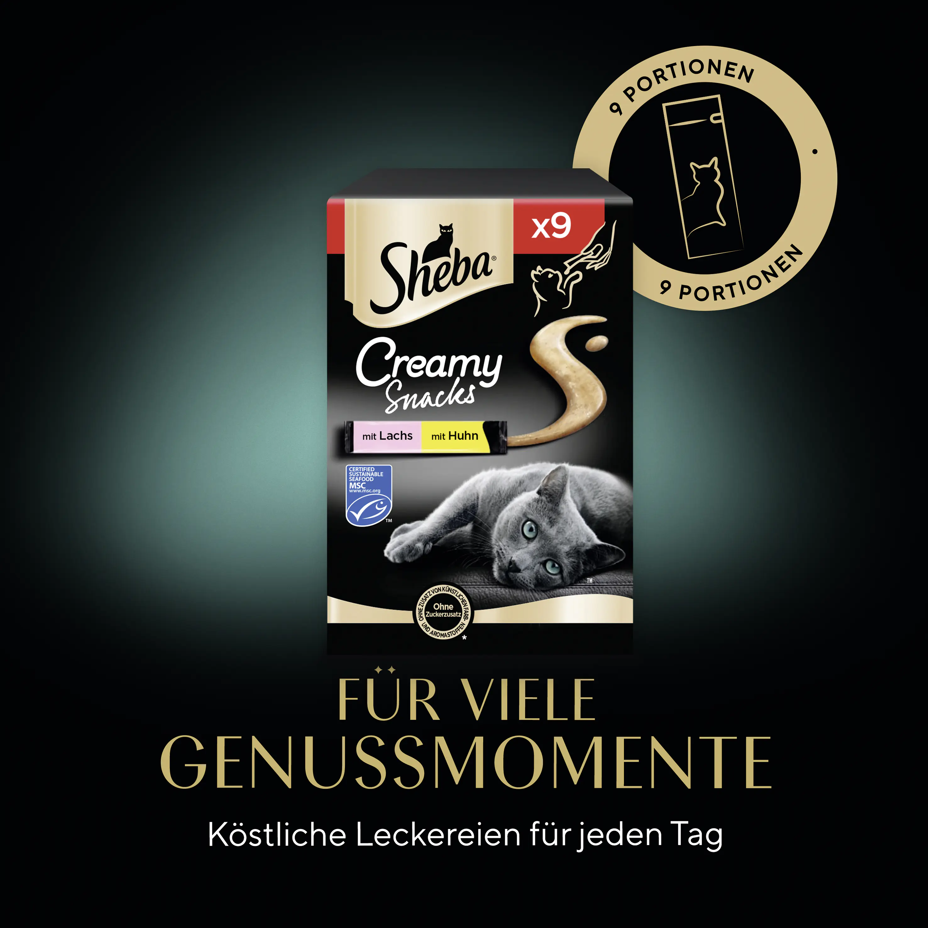 Sheba Katzensnack 9 x 12 g Huhn & Lachs