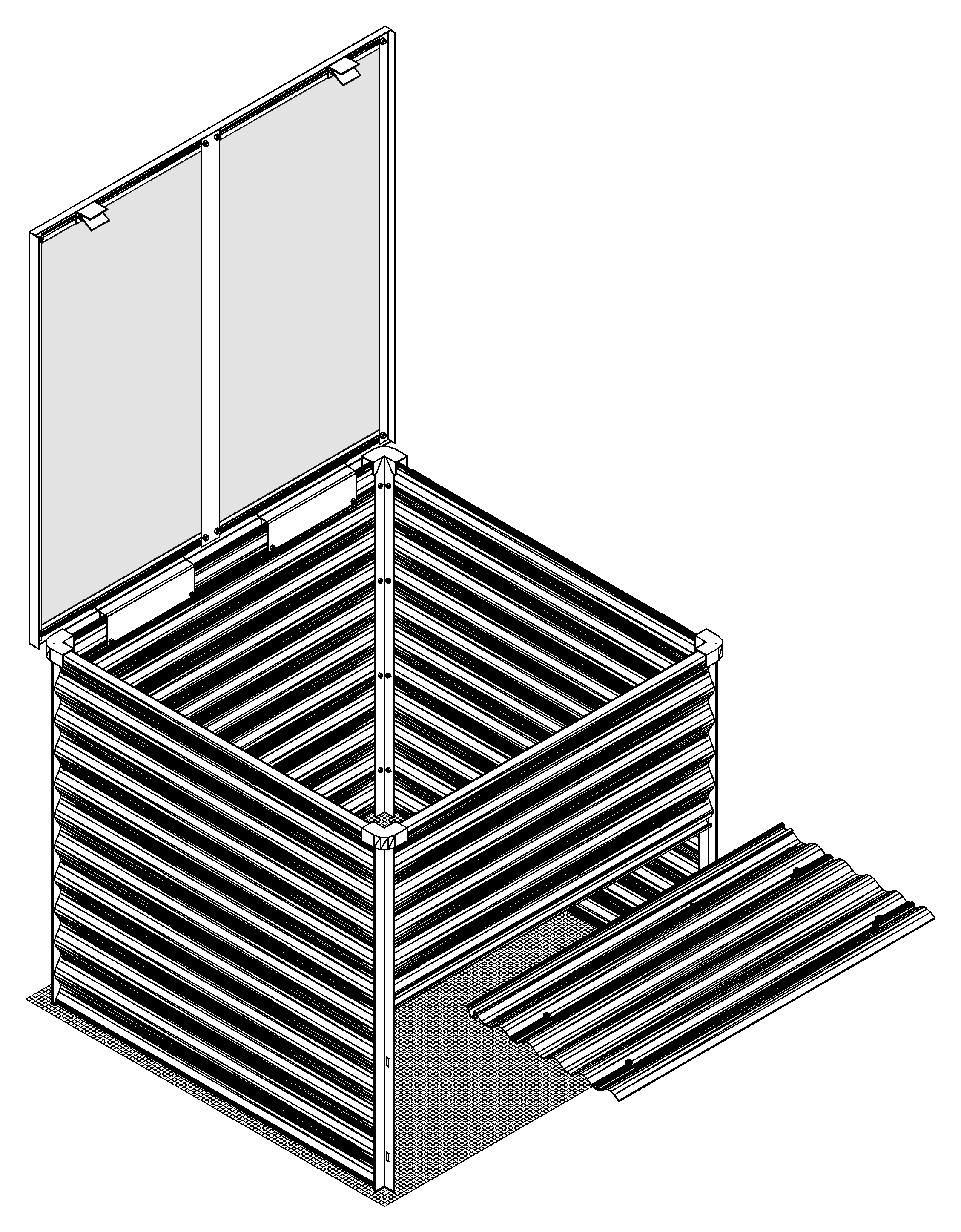 Vitavia Komposter Tomma 99 x 99 cm granit-schwarz