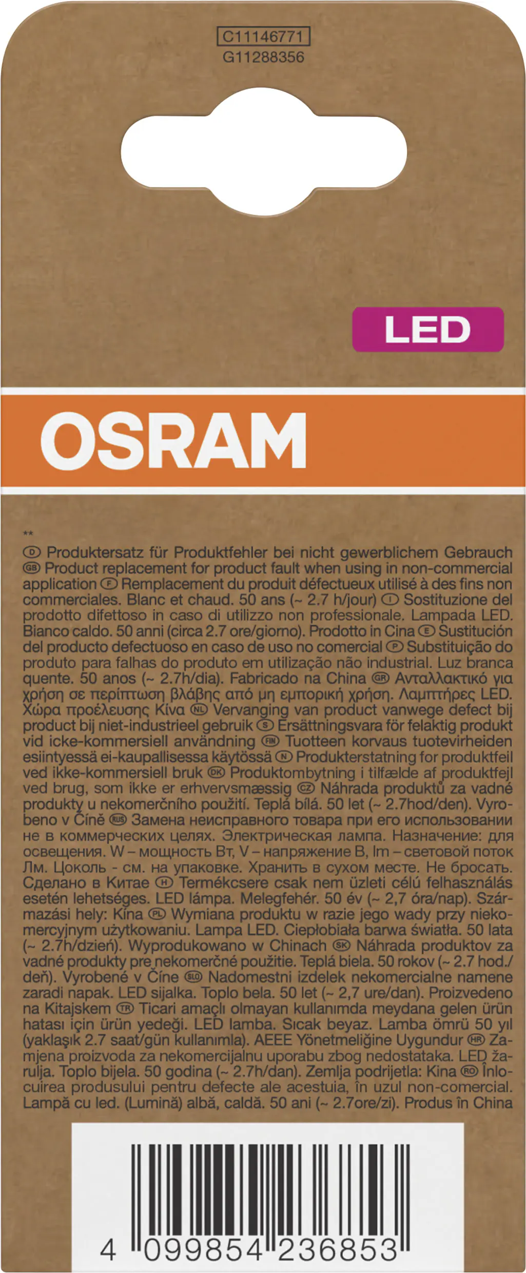 Osram LED Leuchtmittel Classic A100 E27 7,2W warmweiß