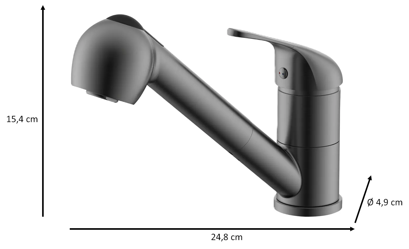 Primaster Einhebel-Spültischarmatur Hamm mit ausziehbarer Handbrause Gunmetall Primaster Einhebel-Spültischarmatur Hamm mit ausziehbarer Handbrause Gunmetall