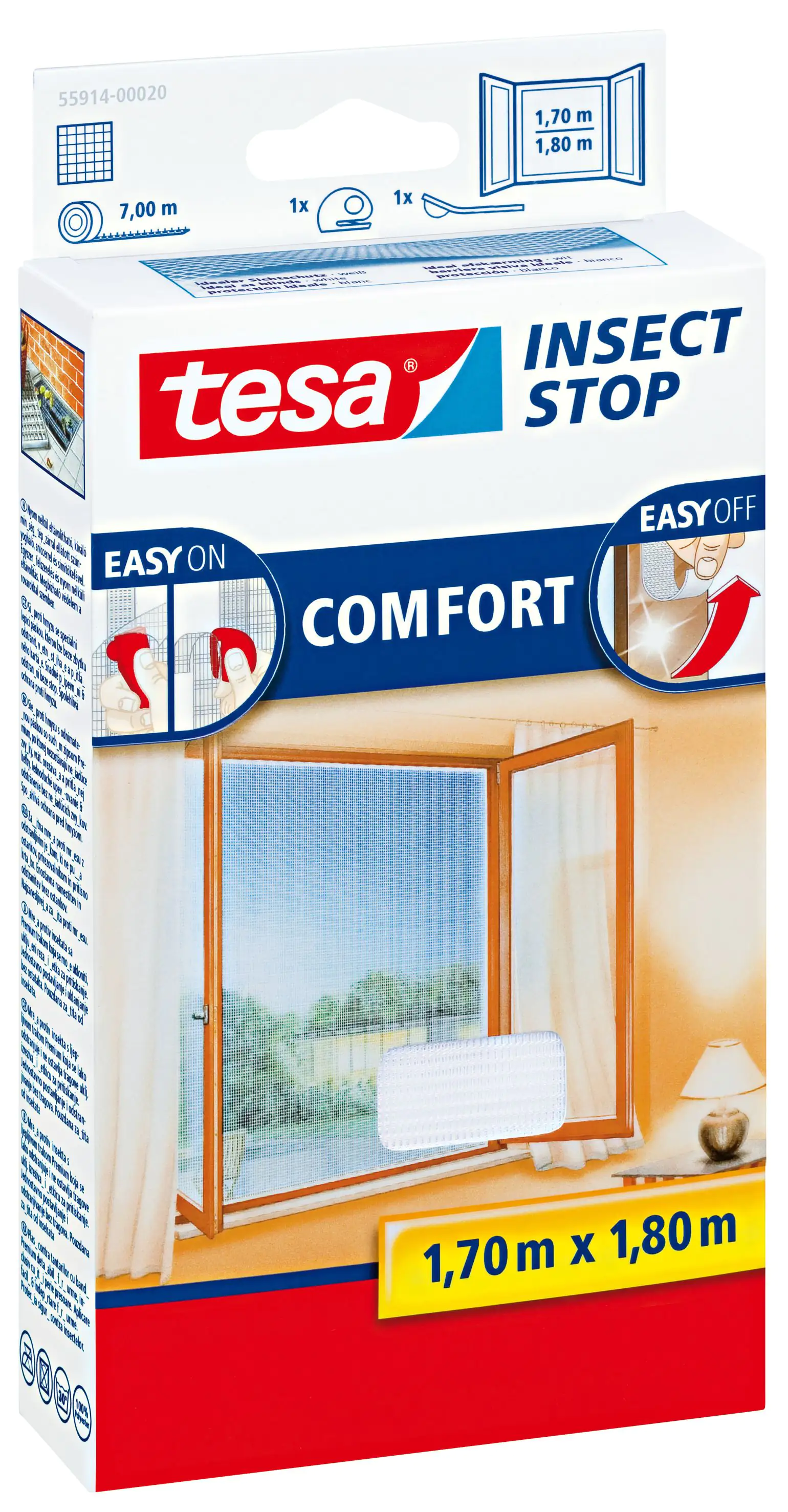 tesa Fliegenschutz-Fenster COMFORT 170 x 180 cm - weiß