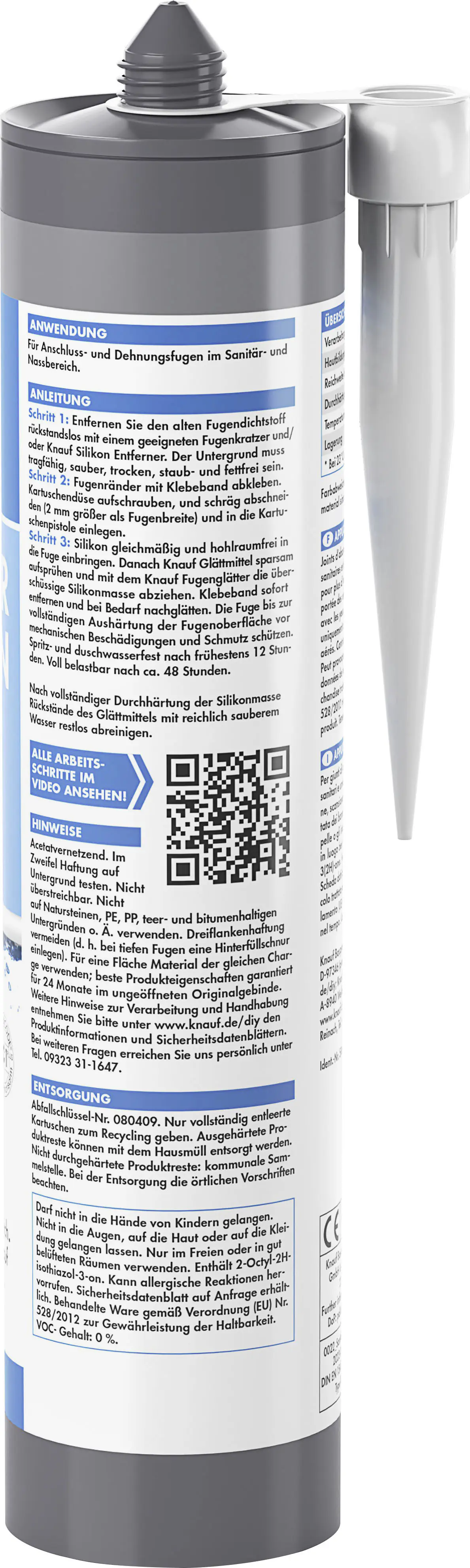 Knauf Sanitär Silikon grau 300 ml
