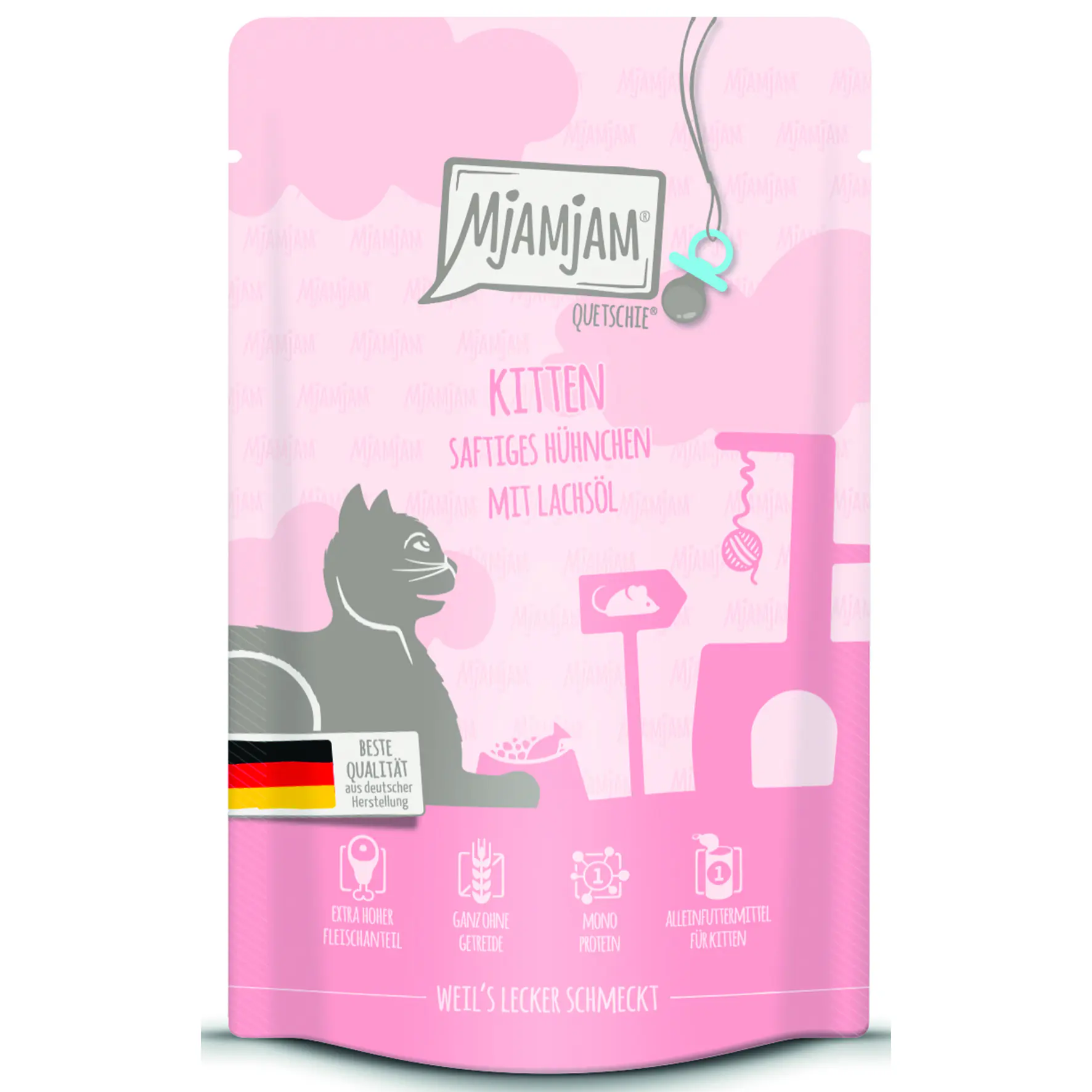 MjAMjAM - Quetschie - Kitten saftiges Hühnchen mit Lachsöl 125 g 125 g