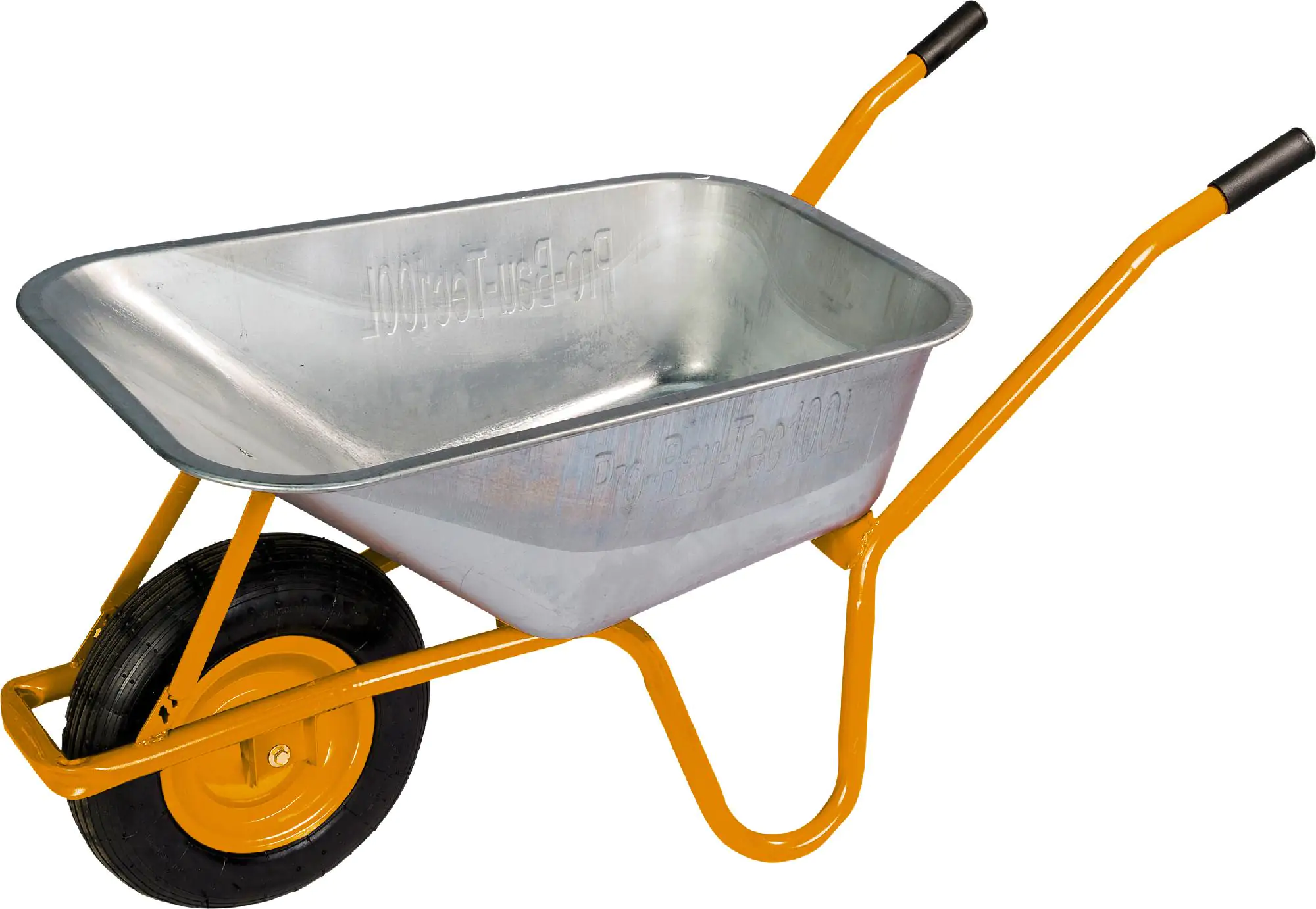 pro-bau-tec Bauschubkarre mit PU-Rad 100 l Tragkraft 160 kg