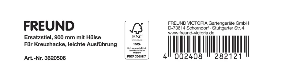 Freund Victoria Kreuzhackenstiel ca. 90 cm, mit Hülse