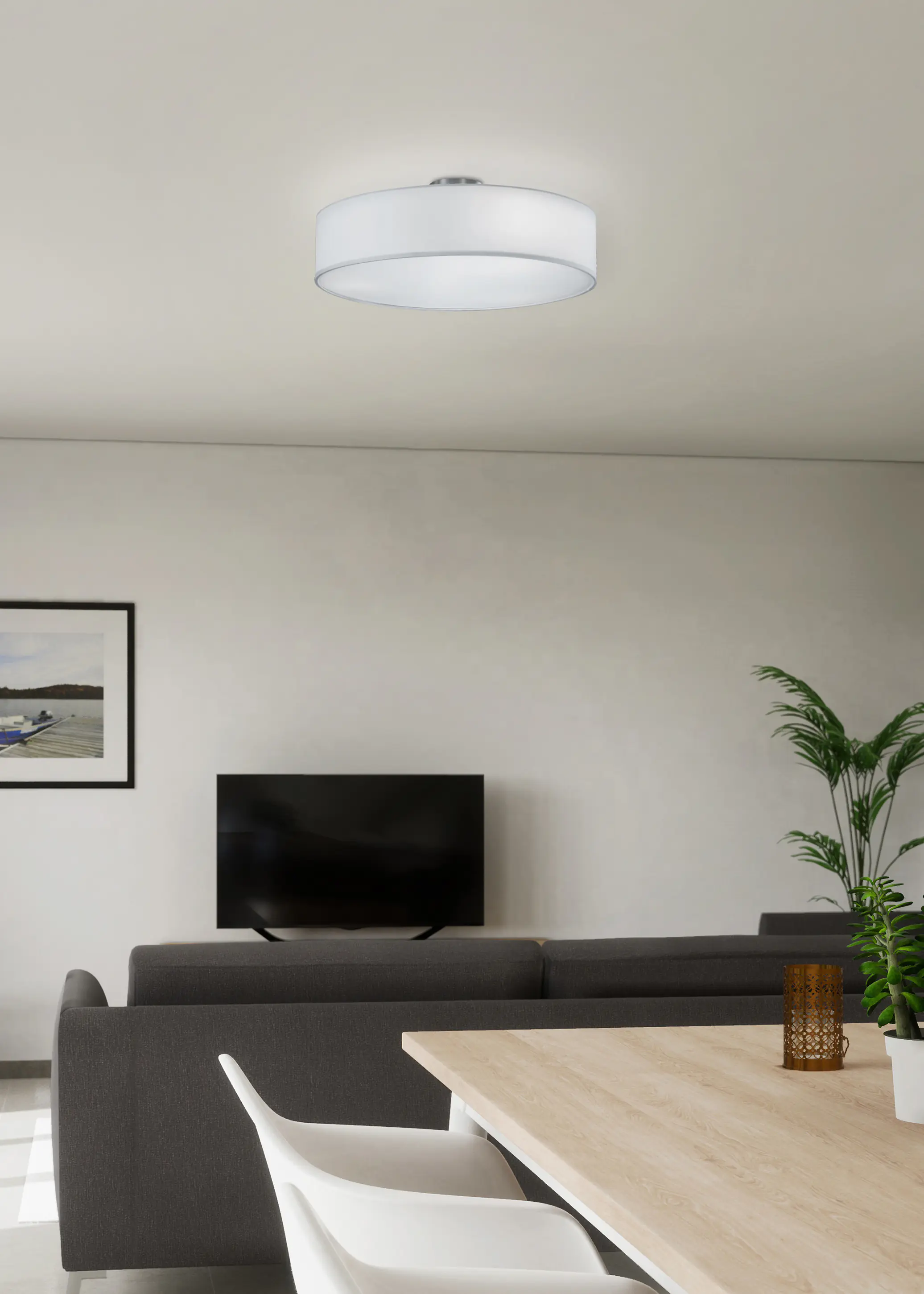 Trio Deckenleuchte Hotel weiß  Ø 50 cm