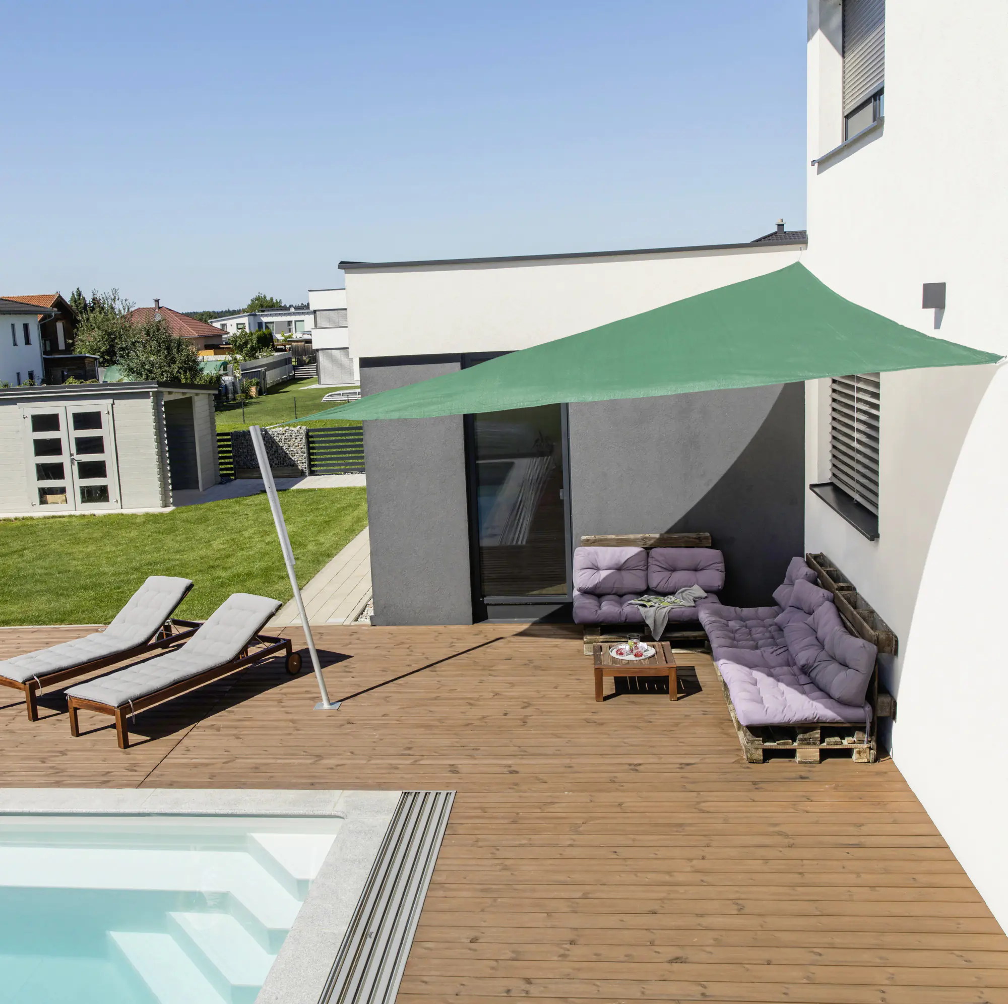 Windhager Sonnensegel Capri olive 4 x 4 x 4 m