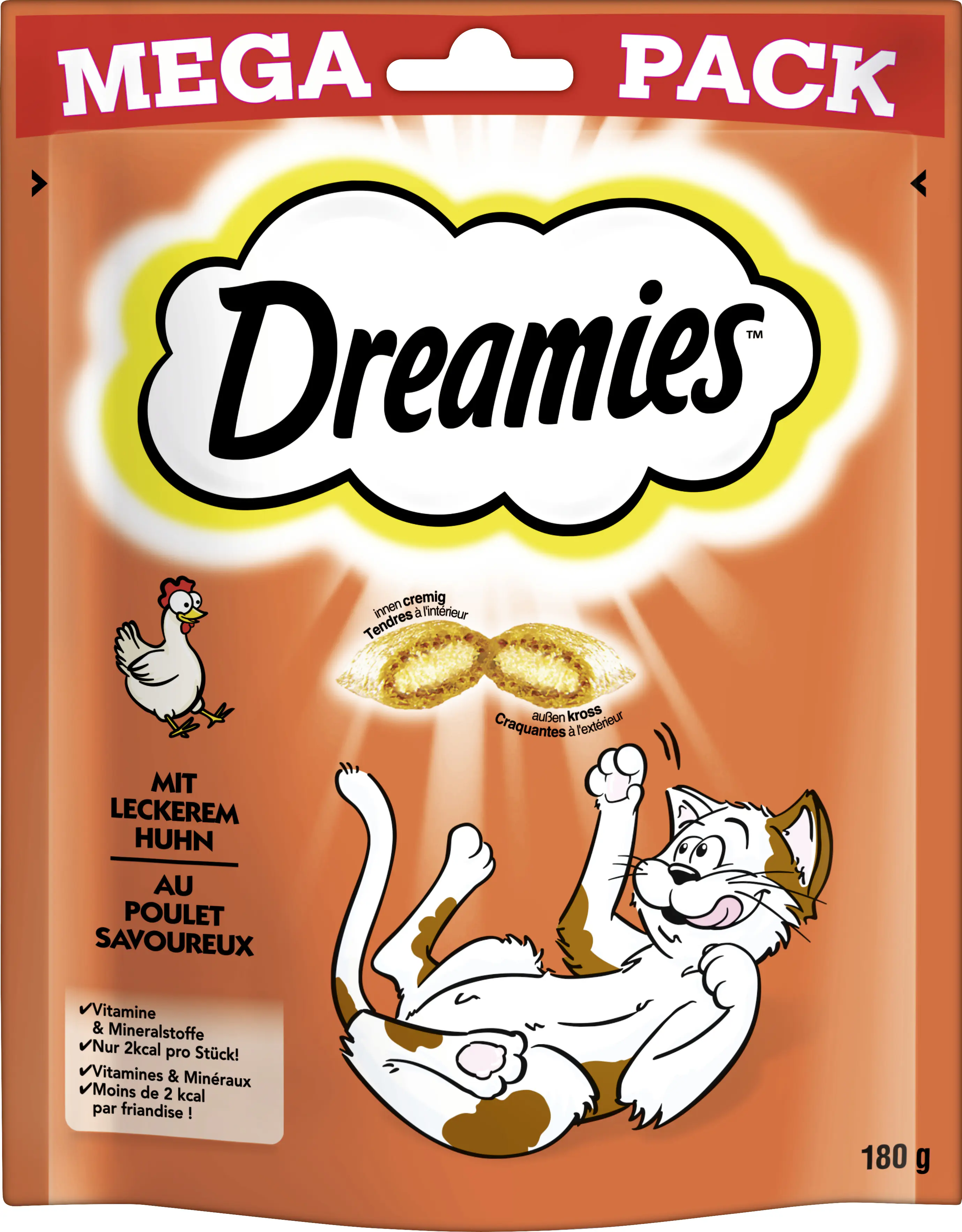 DREAMIES Katzensnack mit Huhn 180 g Mega Pack