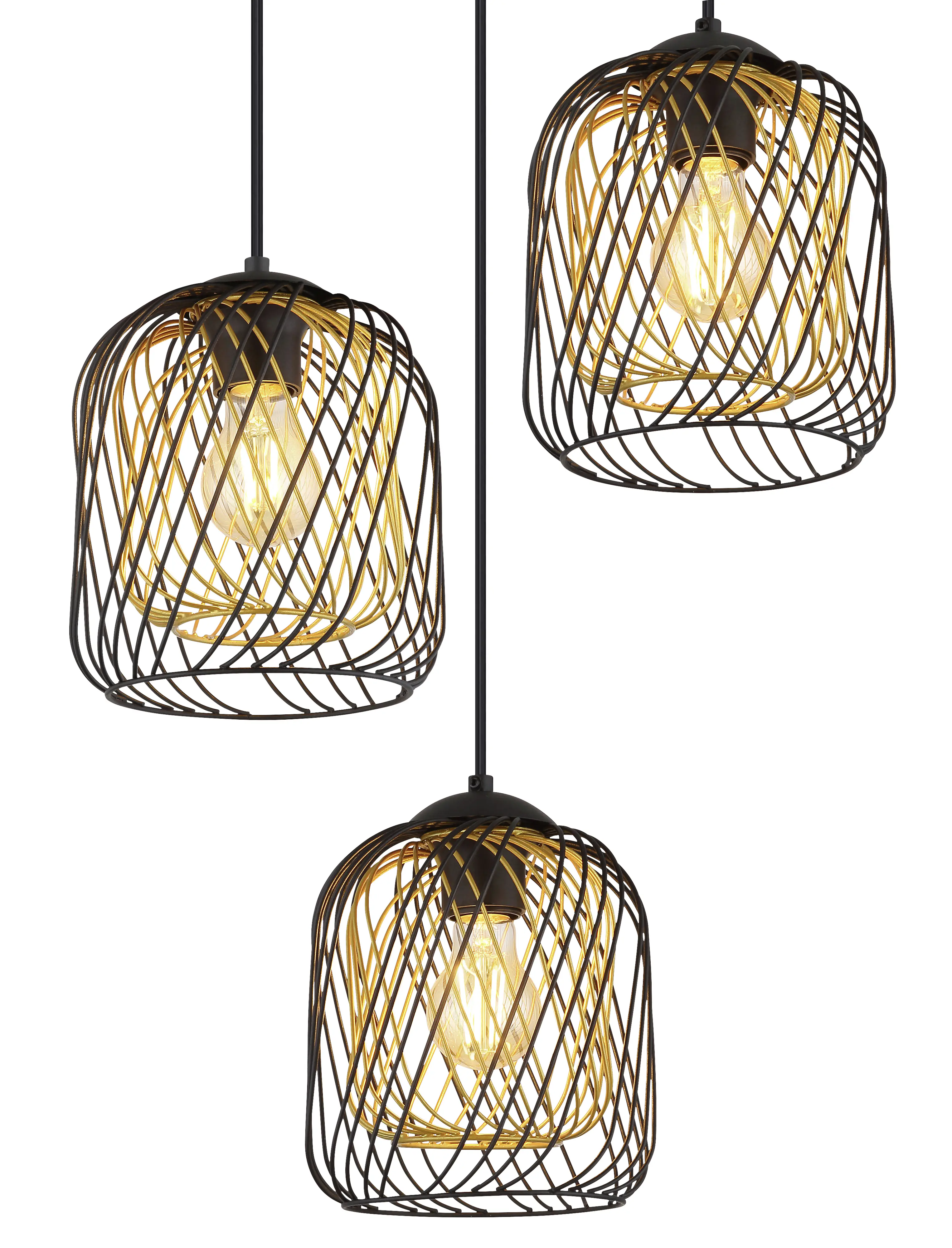 Globo Hängeleuchte Dichti Ø 39,4 x 150 cm schwarz matt