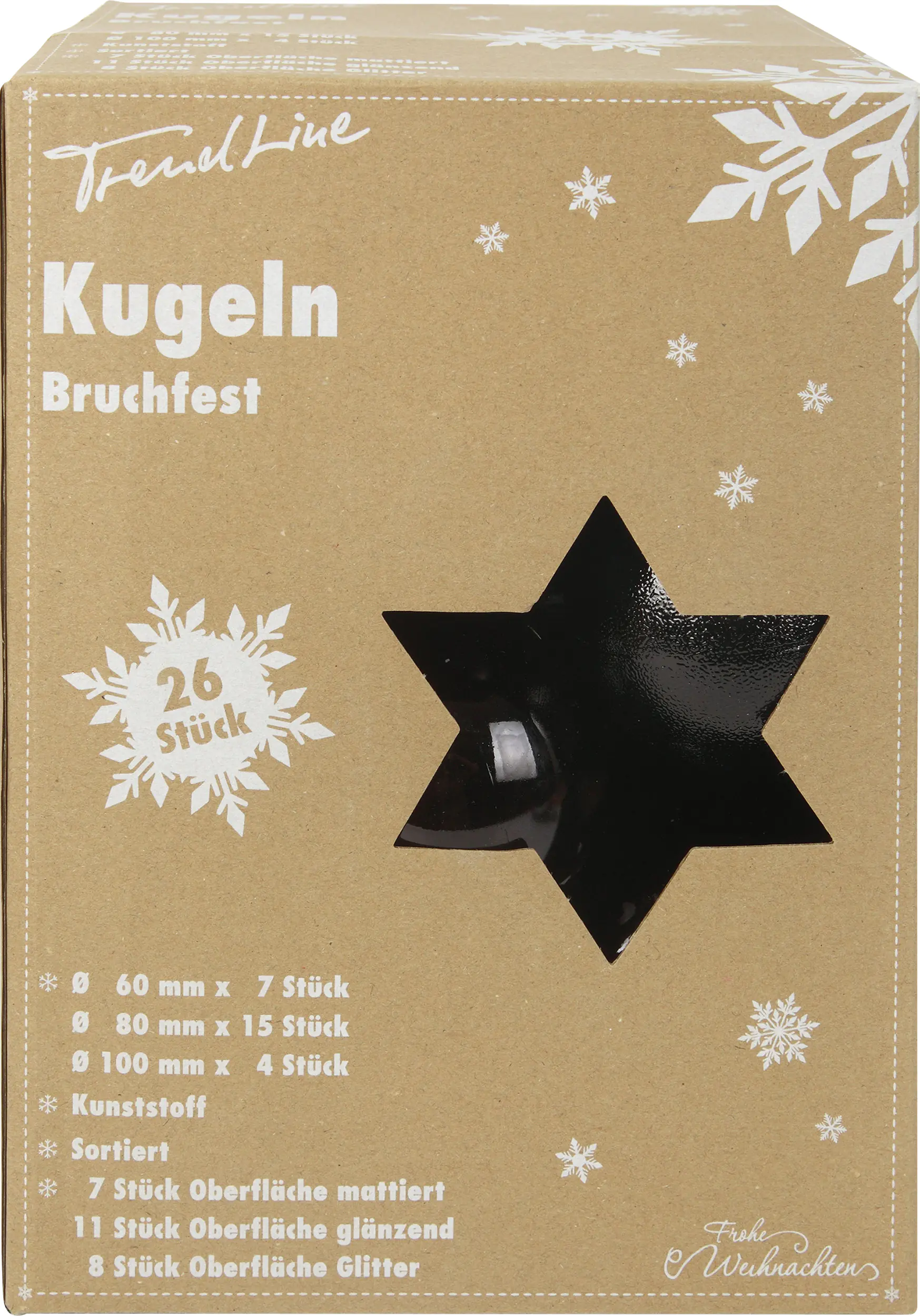 TrendLine Deko Set aus 26 Christbaumkugeln Ø 6, 8, 10 cm TrendLine Deko Set aus 26 Christbaumkugeln Ø 6, 8, 10 cm