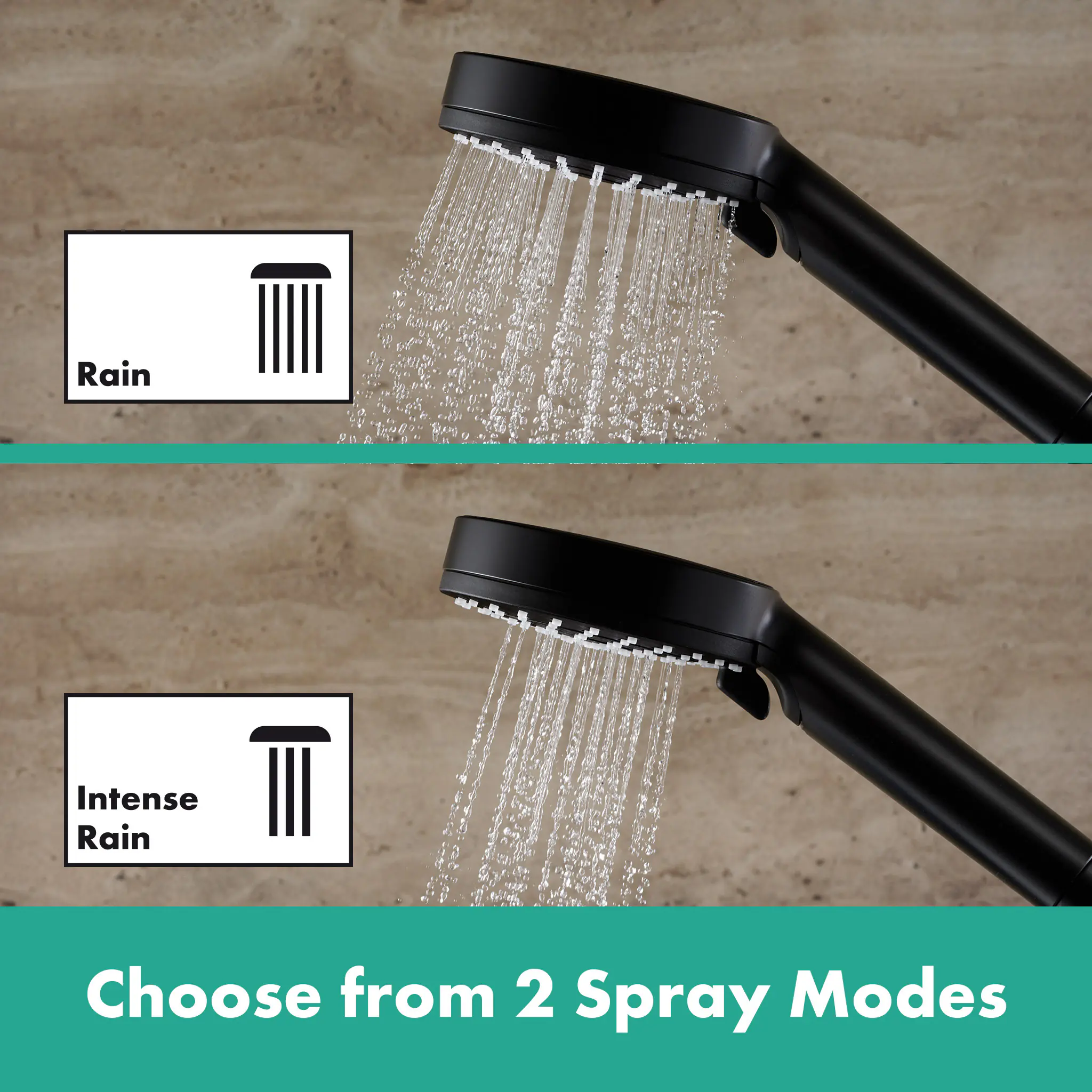 Hansgrohe Duschsystem mit Thermostat Vernis Blend schwarz matt