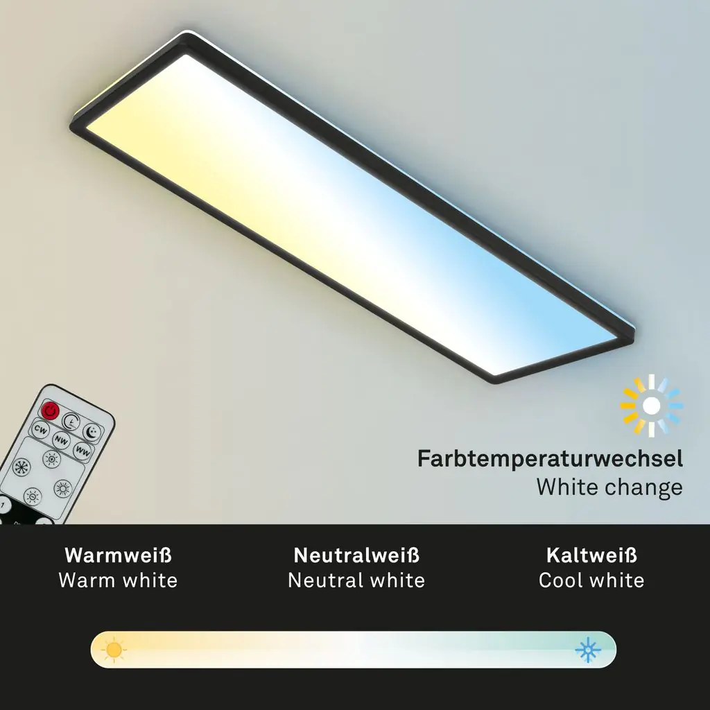 Briloner LED Panel Slim 58 cm, schwarz, utraflach CCT