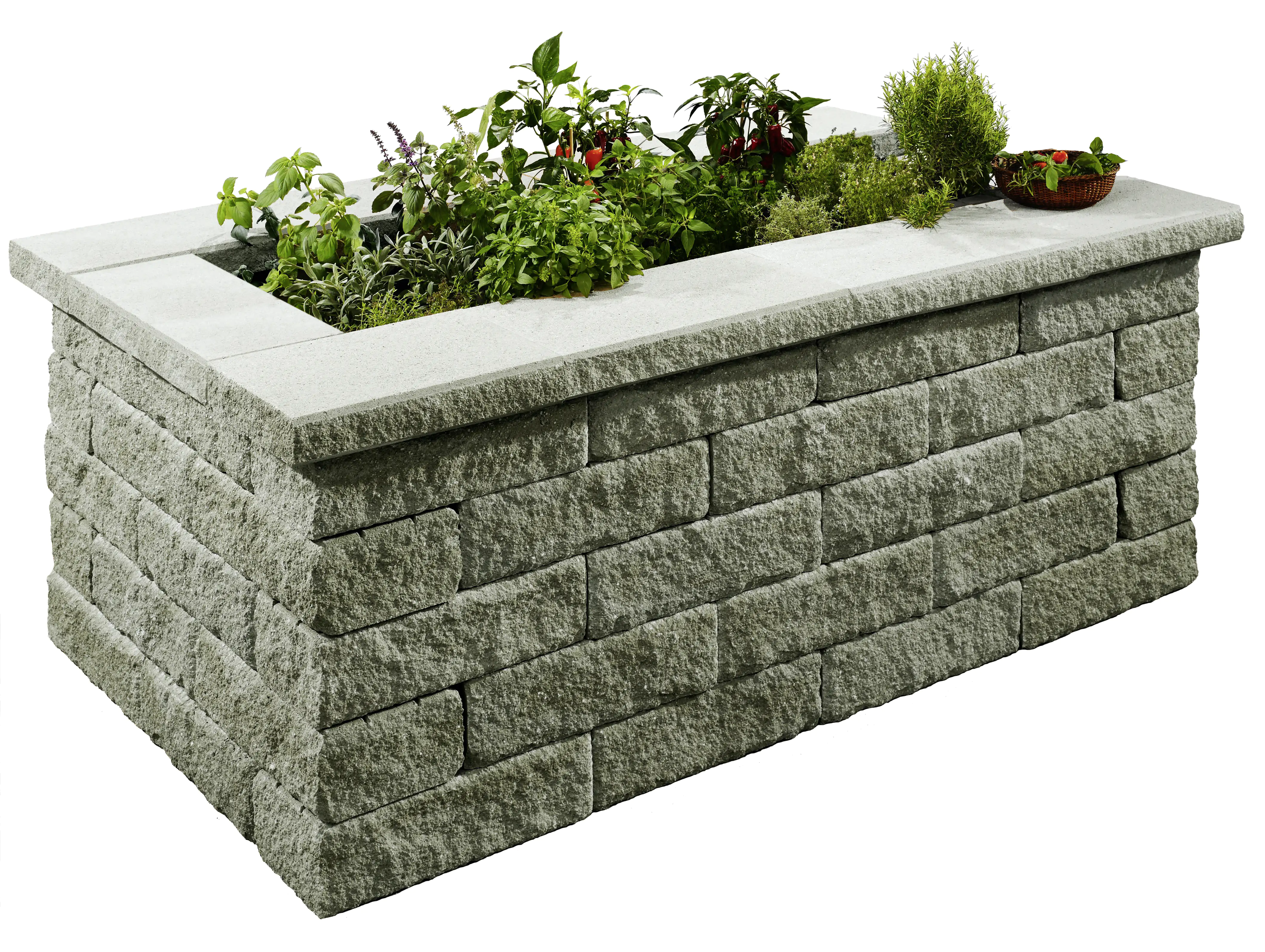 2077881026564_5 Kann Hochbeet-Set 3 Bruchstein 200 x 125 x 81 cm grau