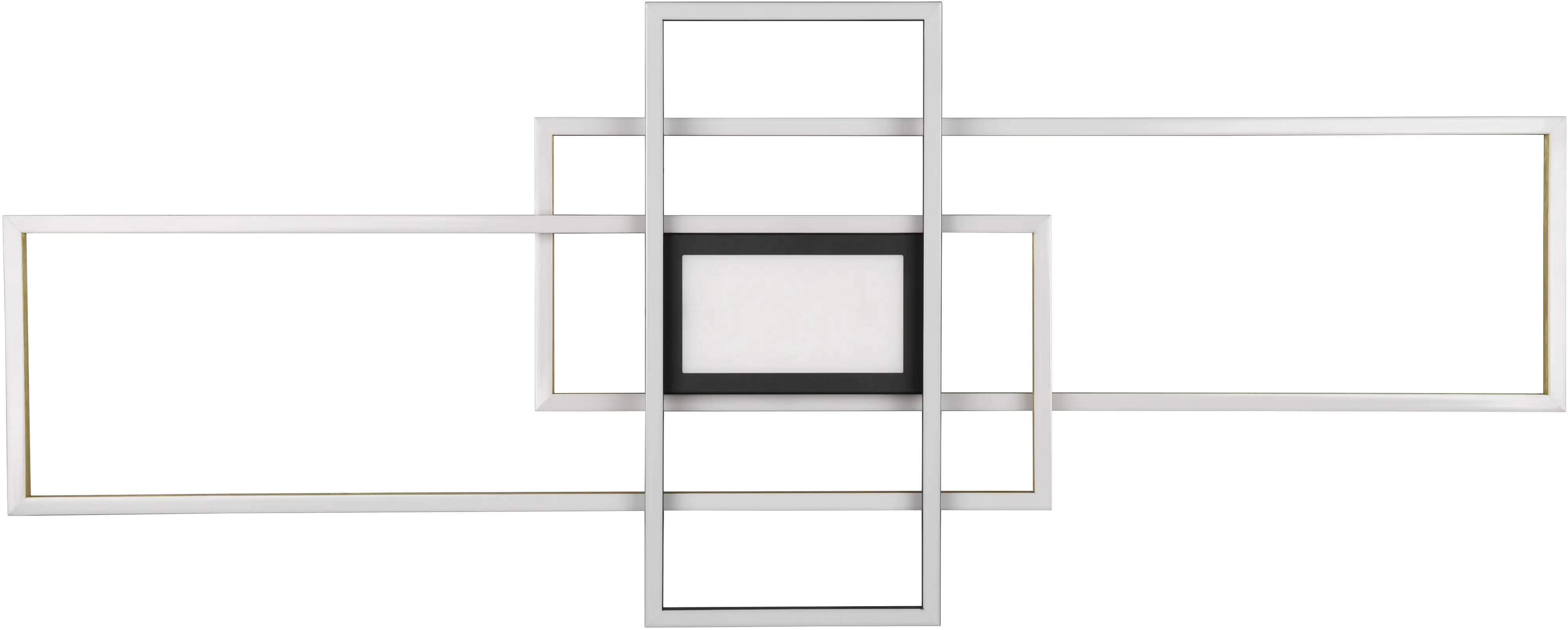 Trio Leuchten LED Deckenleuchte Irvine schwarz-messing 105 x 42 cm dimmbar